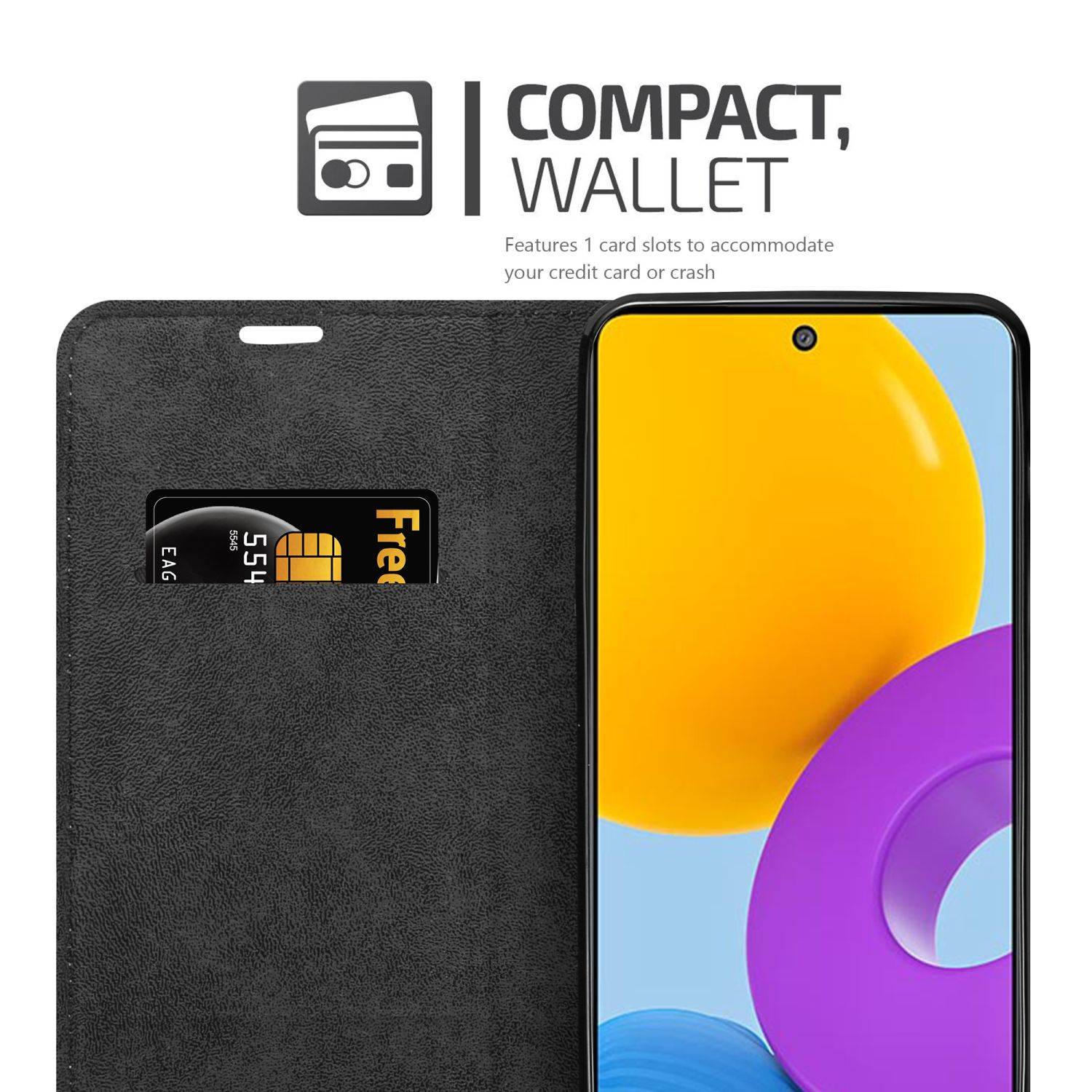 Cadorabo Hülle für Samsung Galaxy M52 5G Schutz Hülle in Braun Handyhülle Etui Case Cover Magnetverschluss