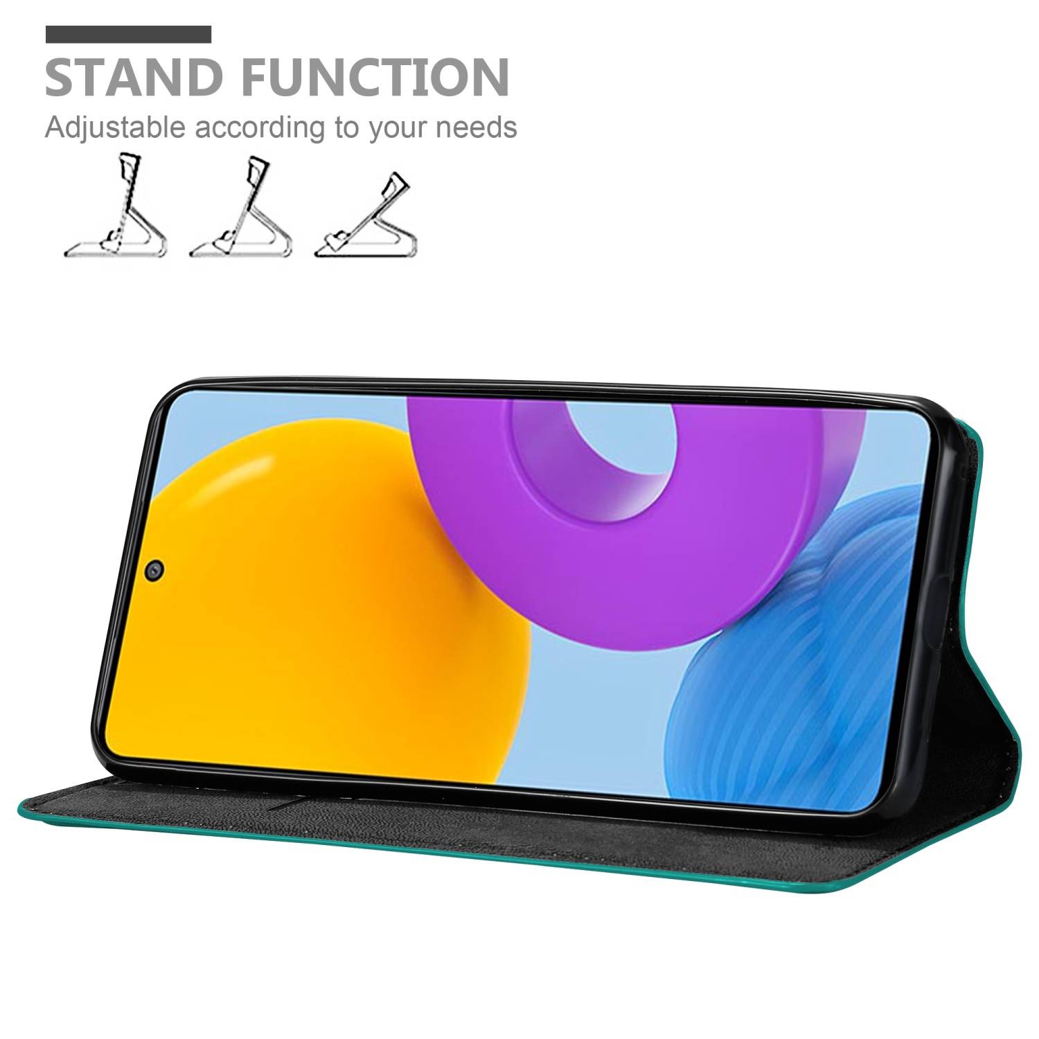 Cadorabo Hülle für Samsung Galaxy M52 5G Schutz Hülle in Türkis Handyhülle Etui Case Cover Magnetverschluss