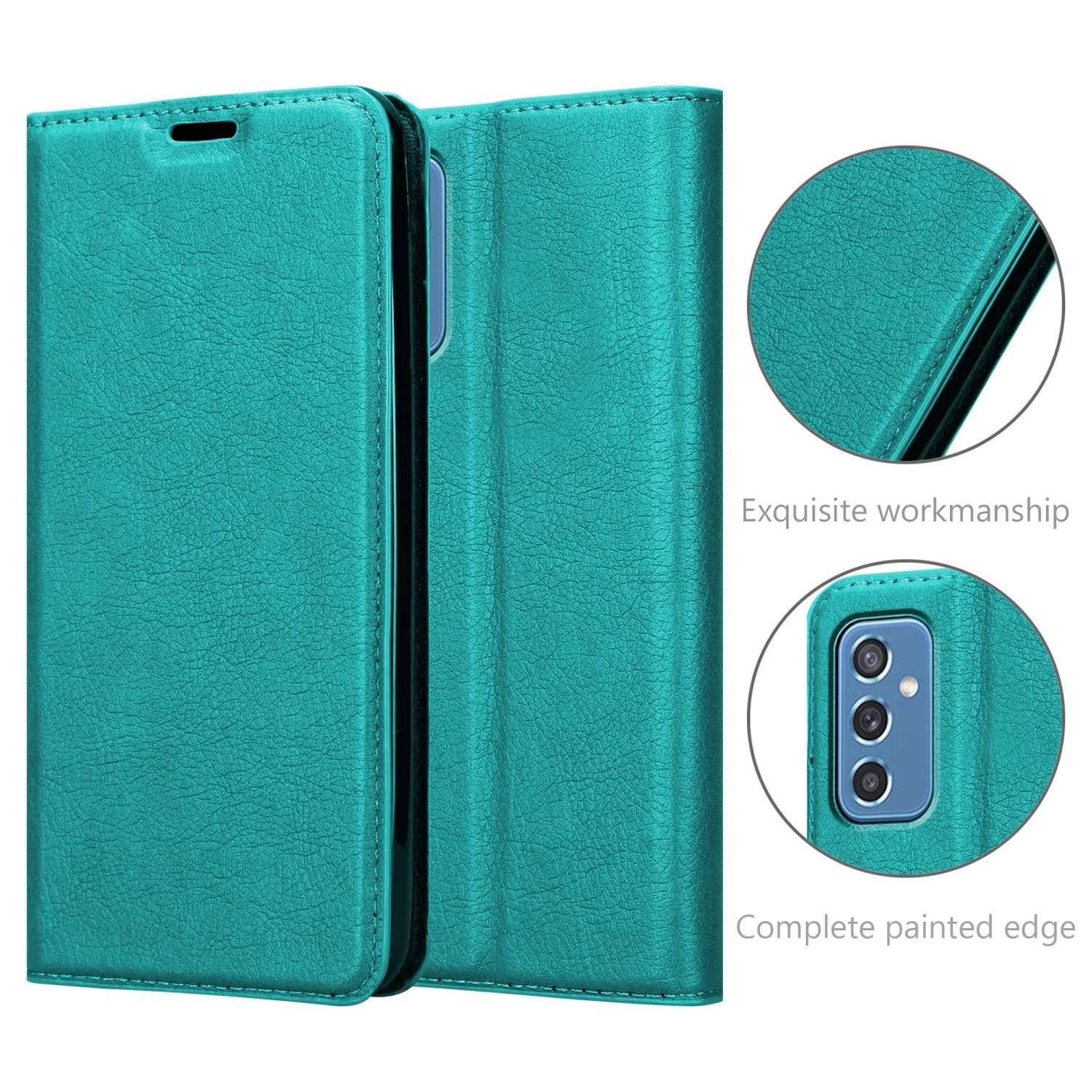 Cadorabo Hülle für Samsung Galaxy M52 5G Schutz Hülle in Türkis Handyhülle Etui Case Cover Magnetverschluss