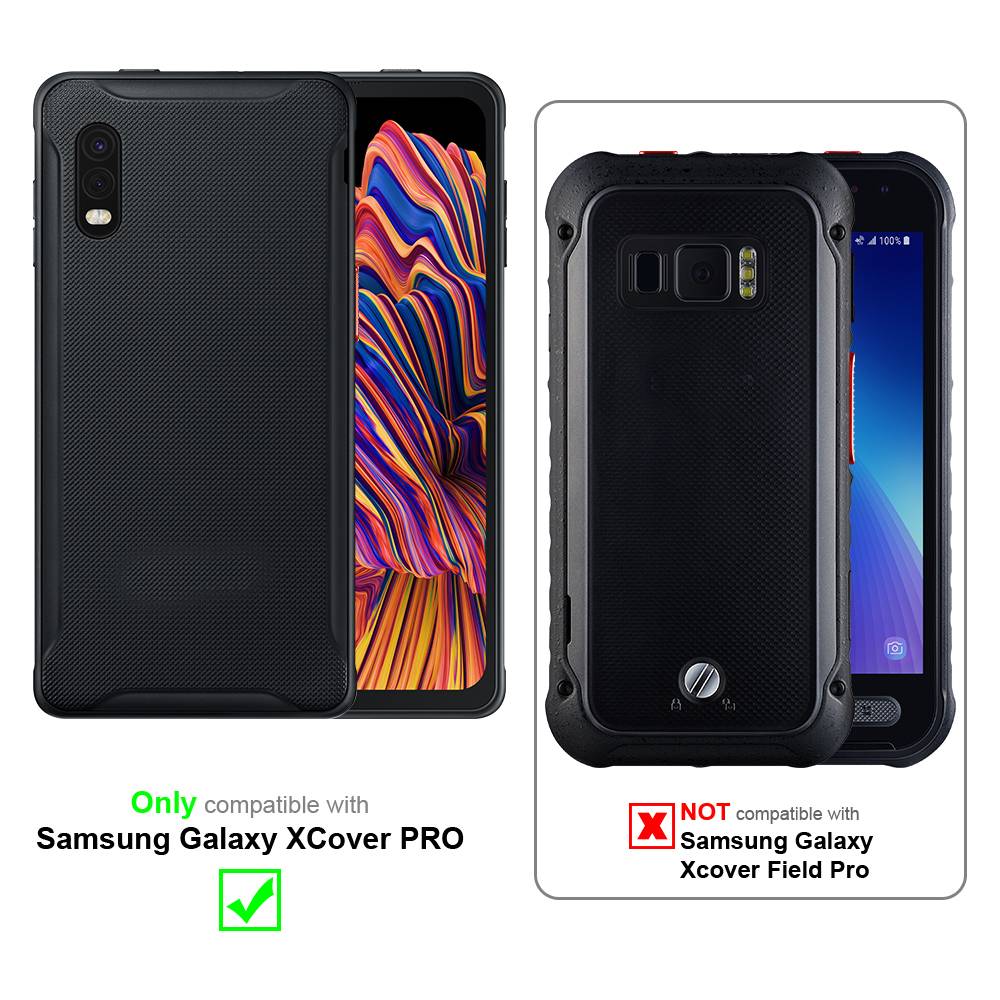 Cadorabo Hülle für Samsung Galaxy XCover PRO Schutz Hülle in Rot Handyhülle Etui Case Cover Magnetverschluss