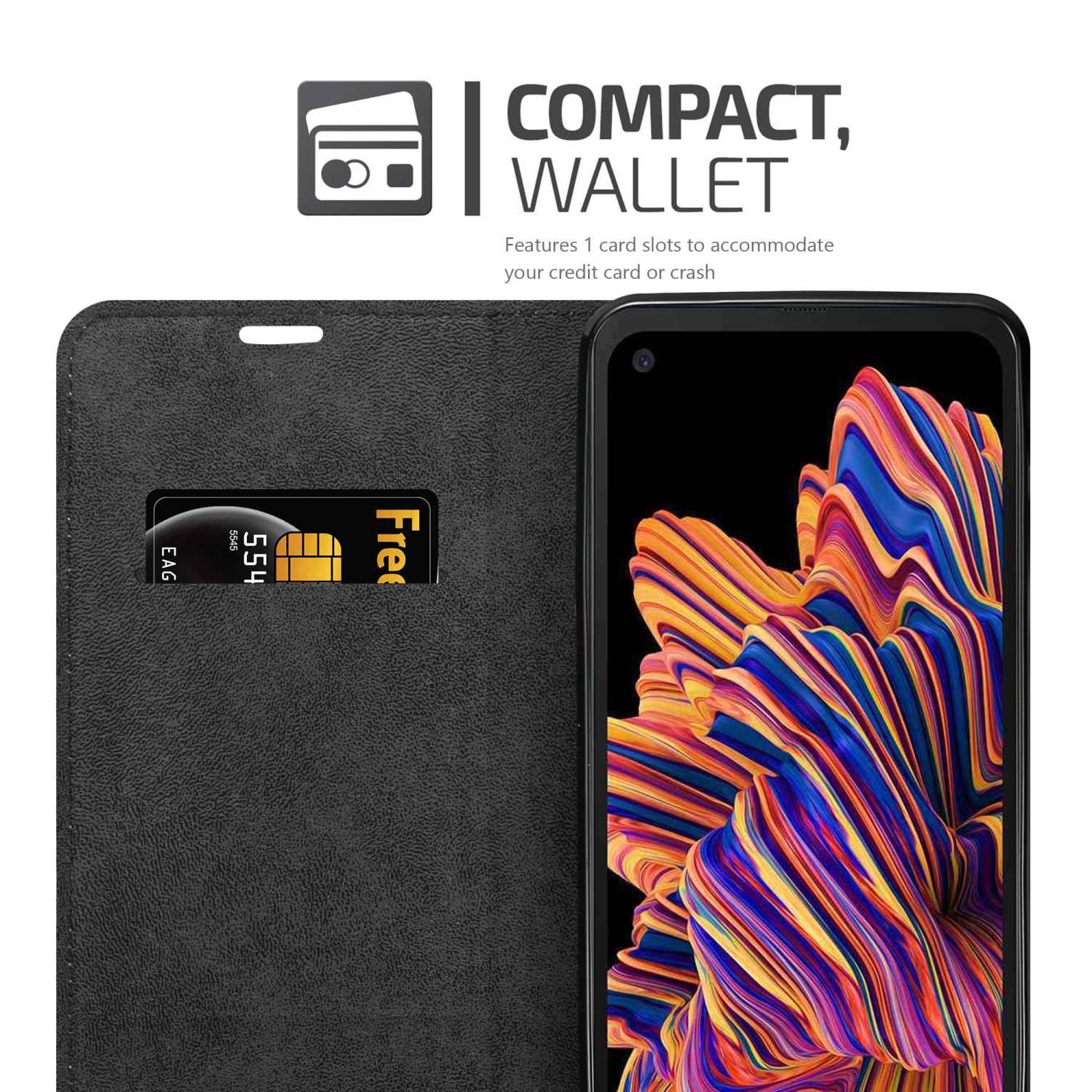 Cadorabo Hülle für Samsung Galaxy XCover PRO Schutz Hülle in Rot Handyhülle Etui Case Cover Magnetverschluss