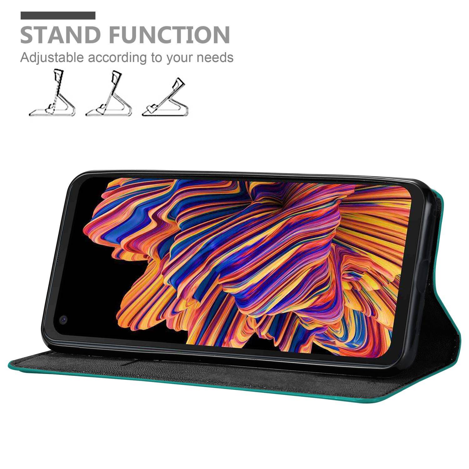 Cadorabo Hülle für Samsung Galaxy XCover PRO Schutz Hülle in Türkis Handyhülle Etui Case Cover Magnetverschluss