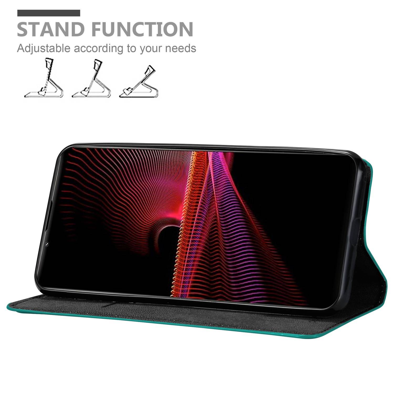 Cadorabo Hülle für Sony Xperia 1 III Schutz Hülle in Türkis Handyhülle Etui Case Cover Magnetverschluss