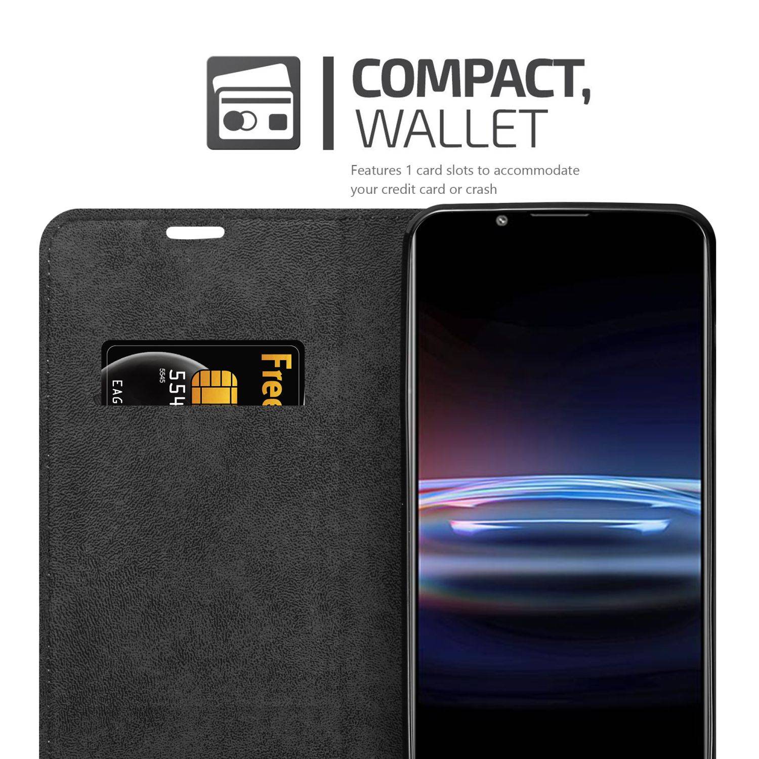 Cadorabo Hülle für Sony Xperia PRO-I Schutz Hülle in Schwarz Handyhülle Etui Case Cover Magnetverschluss
