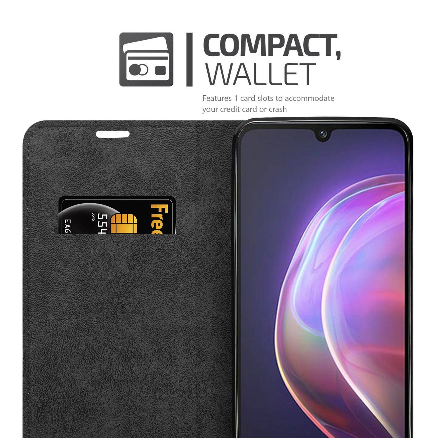 Cadorabo Hülle für Vivo V21 4G / 5G Schutz Hülle in Schwarz Handyhülle Etui Case Cover Magnetverschluss