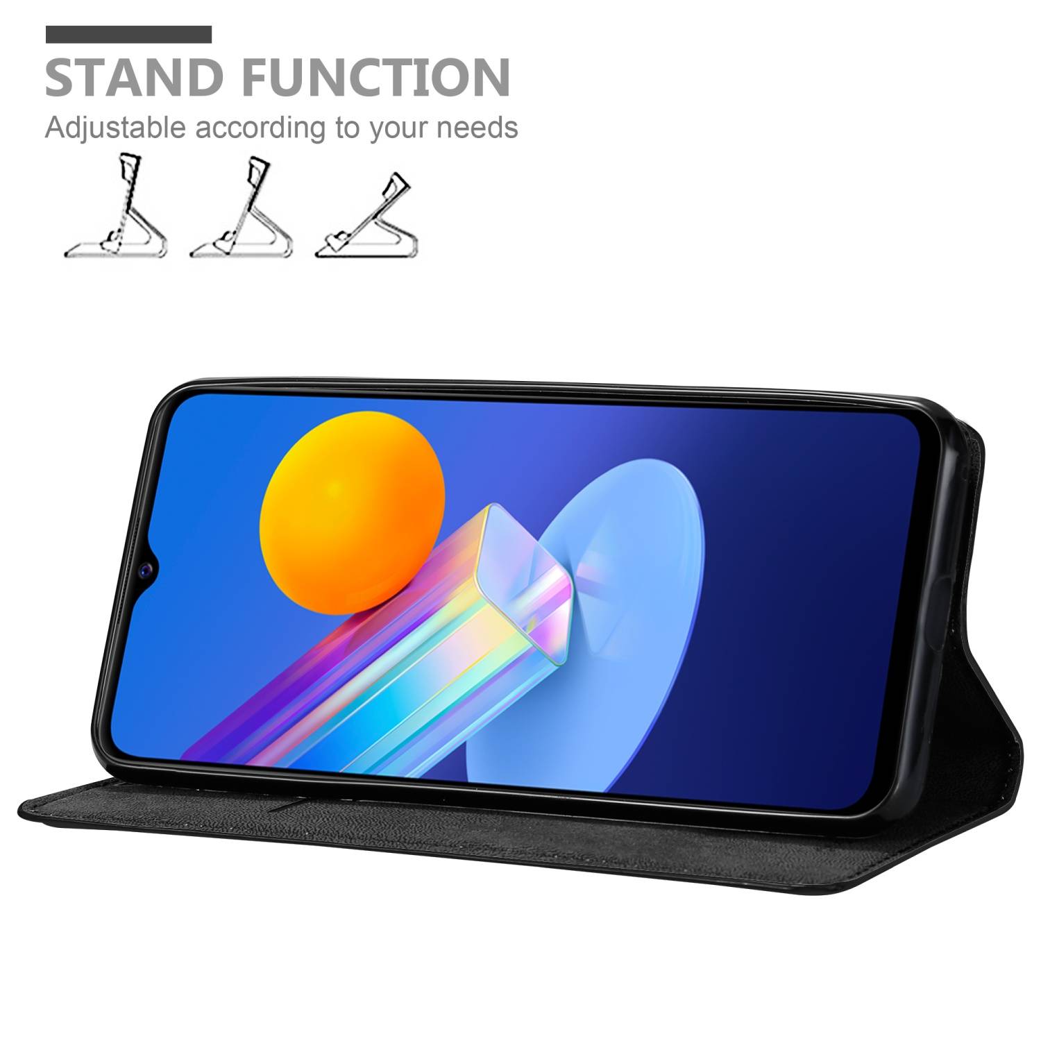 Cadorabo Hülle für Vivo Y52 5G / Y72 5G Schutz Hülle in Schwarz Handyhülle Etui Case Cover Magnetverschluss