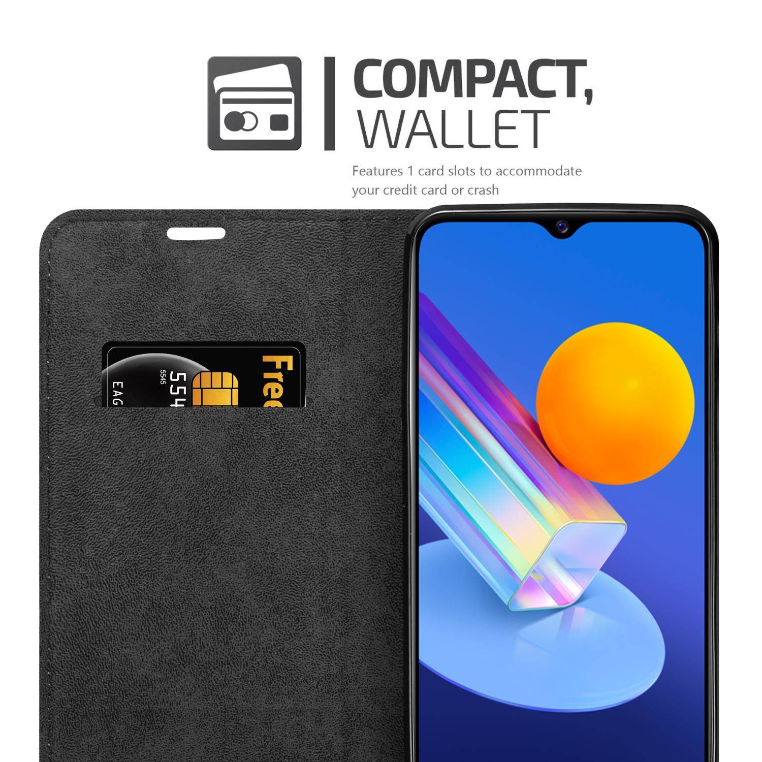 Cadorabo Hülle für Vivo Y52 5G / Y72 5G Schutz Hülle in Schwarz Handyhülle Etui Case Cover Magnetverschluss