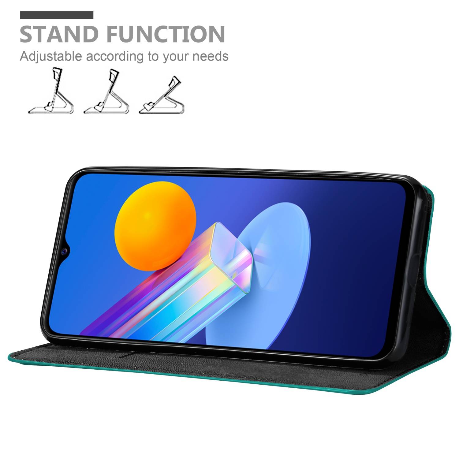 Cadorabo Hülle für Vivo Y52 5G / Y72 5G Schutz Hülle in Türkis Handyhülle Etui Case Cover Magnetverschluss