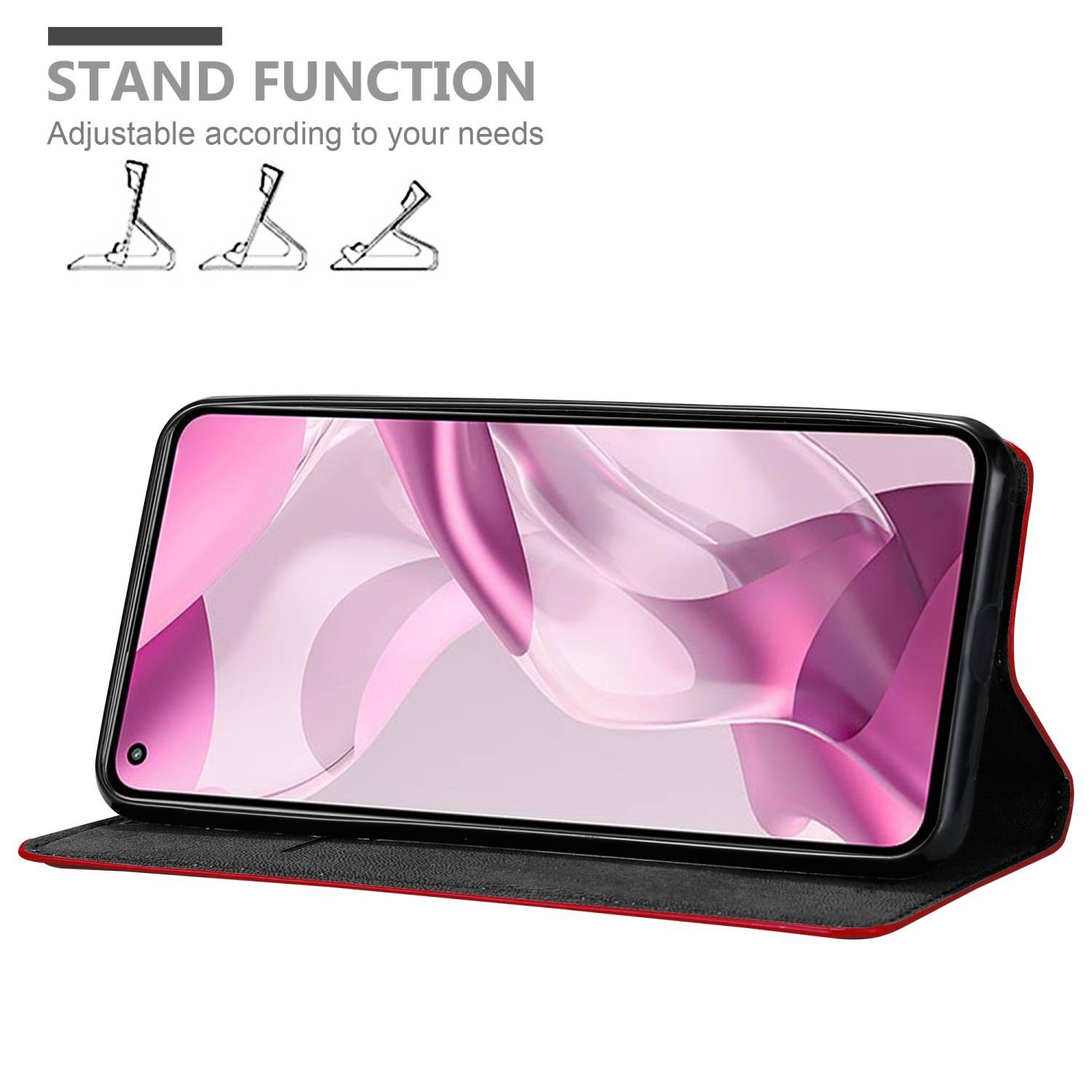 Cadorabo Hülle für Xiaomi Mi 11 LITE (4G / 5G) / 11 LITE NE Schutz Hülle in Rot Handyhülle Etui Case Cover