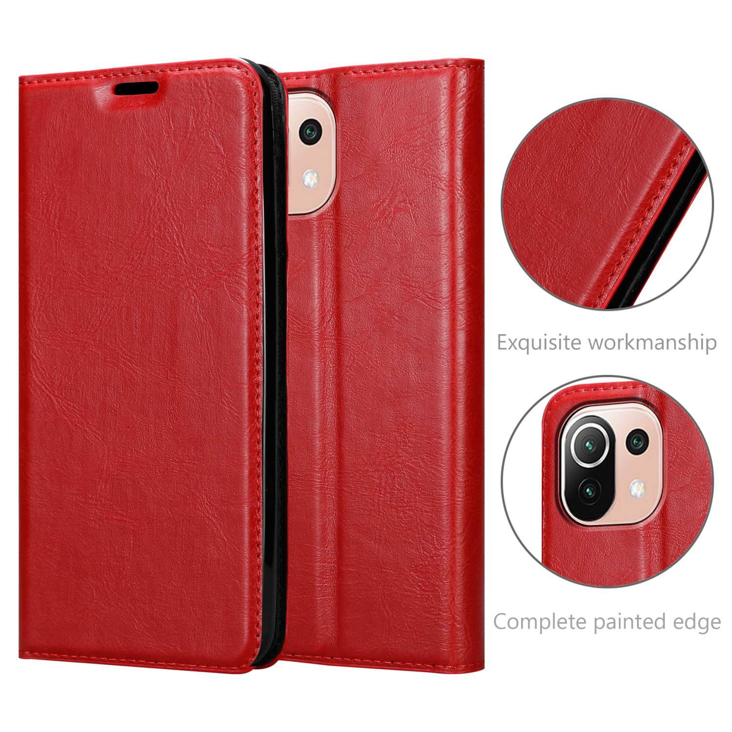 Cadorabo Hülle für Xiaomi Mi 11 LITE (4G / 5G) / 11 LITE NE Schutz Hülle in Rot Handyhülle Etui Case Cover