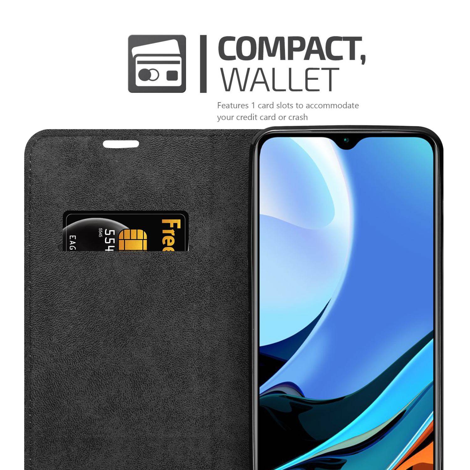 Cadorabo Hülle für Xiaomi RedMi 9T / POCO M3 Schutz Hülle in Braun Handyhülle Etui Case Cover Magnetverschluss