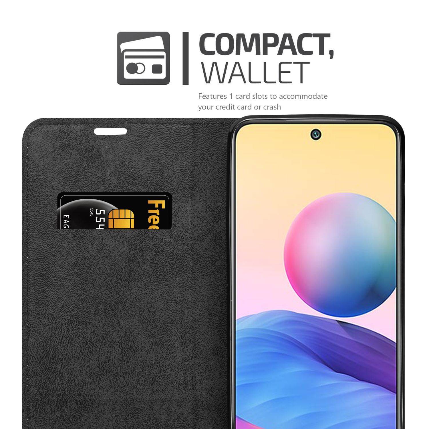 Cadorabo Hülle für Xiaomi RedMi NOTE 10 5G / POCO M3 PRO 5G Schutz Hülle in Rot Handyhülle Etui Case Cover