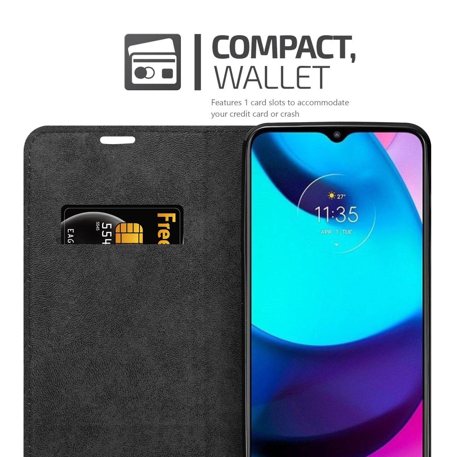 Cadorabo Hülle für Motorola MOTO E20 / E30 / E40 Schutz Hülle in Rot Handyhülle Etui Case Cover Magnetverschluss