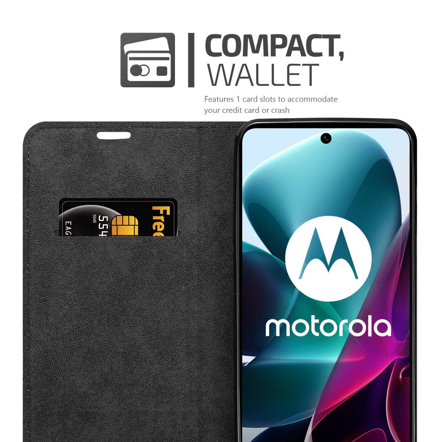 Cadorabo Hülle für Motorola MOTO G200 5G Schutz Hülle in Rot Handyhülle Etui Case Cover Magnetverschluss