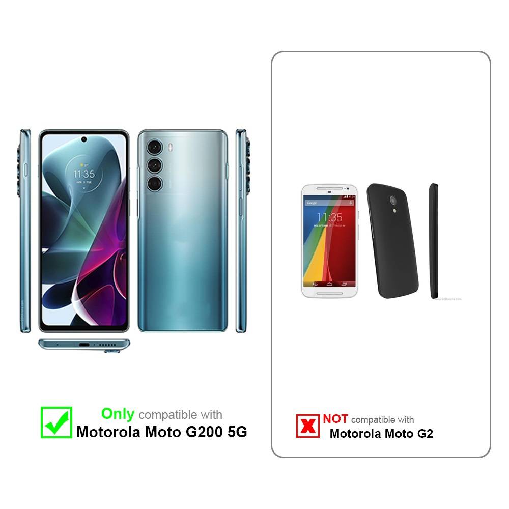 Cadorabo Hülle für Motorola MOTO G200 5G Schutz Hülle in Türkis Handyhülle Etui Case Cover Magnetverschluss