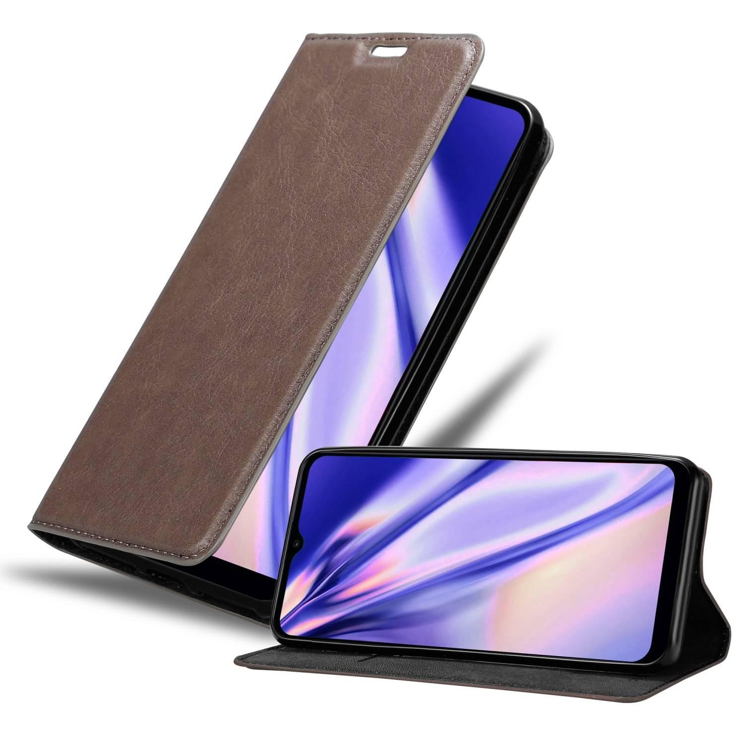 Cadorabo Hülle für Motorola MOTO G10 / G30 Schutz Hülle in Braun Handyhülle Etui Case Cover Magnetverschluss
