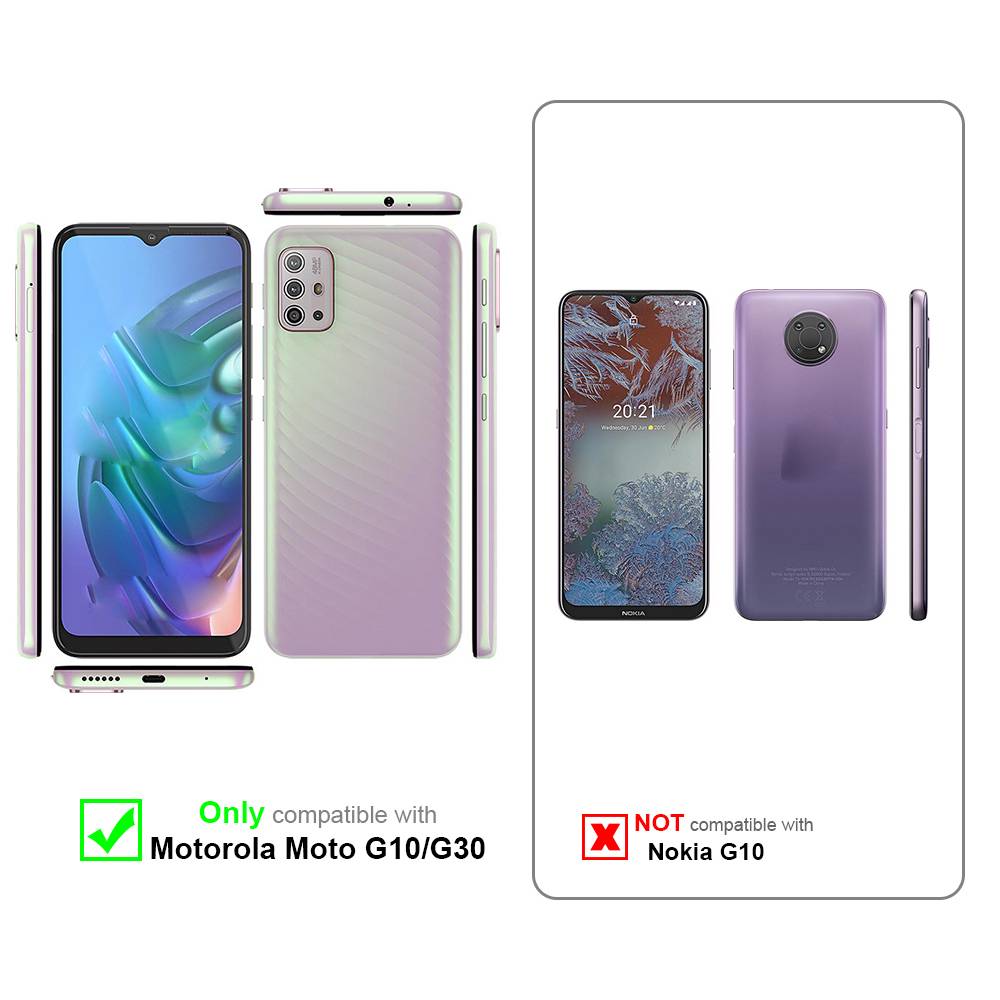 Cadorabo Hülle für Motorola MOTO G10 / G30 Schutz Hülle in Braun Handyhülle Etui Case Cover Magnetverschluss