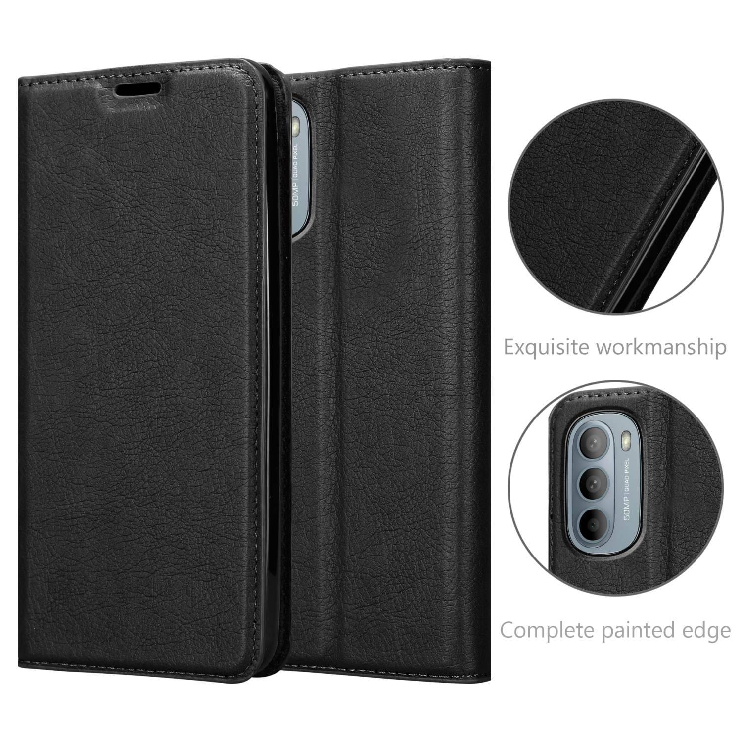 Cadorabo Hülle für Motorola MOTO G31 / G41 Schutz Hülle in Schwarz Handyhülle Etui Case Cover Magnetverschluss