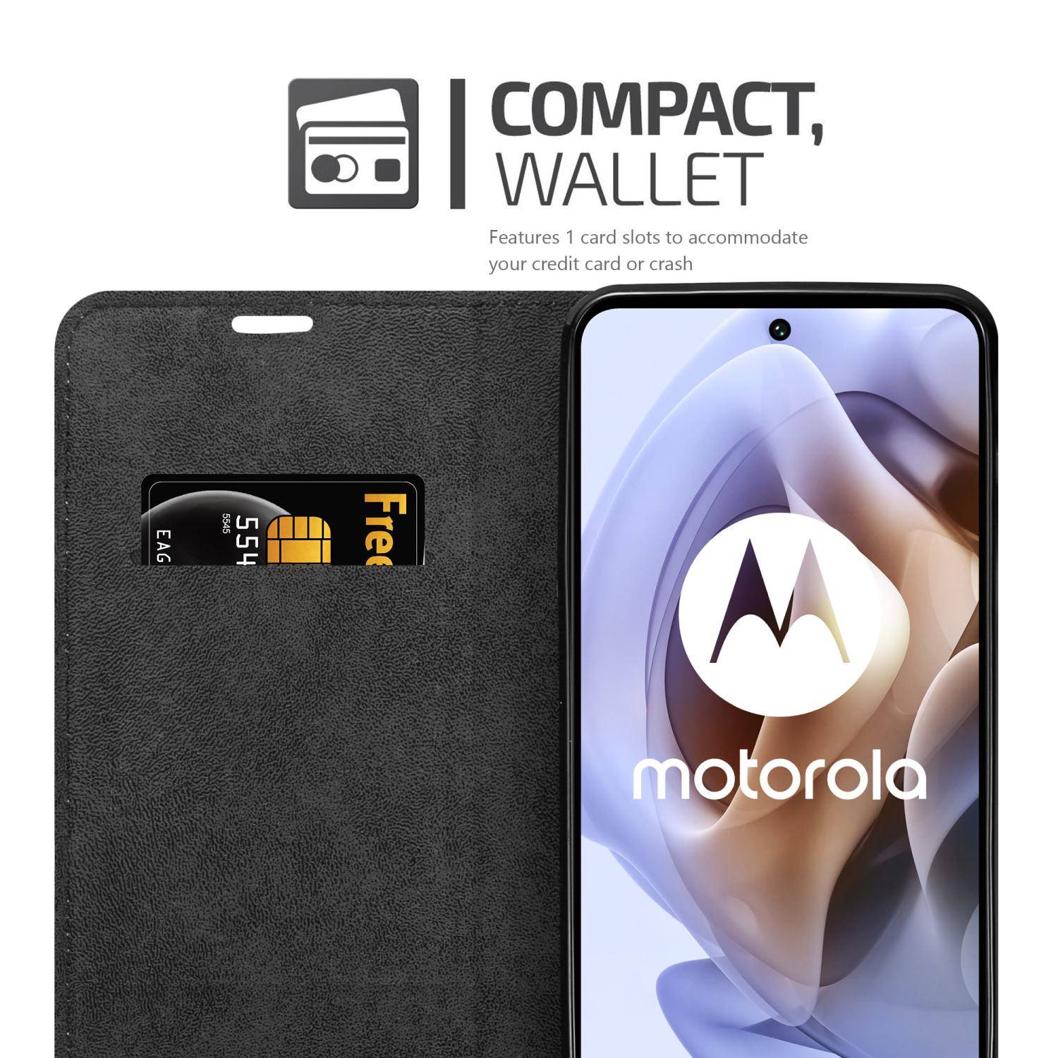 Cadorabo Hülle für Motorola MOTO G31 / G41 Schutz Hülle in Braun Handyhülle Etui Case Cover Magnetverschluss