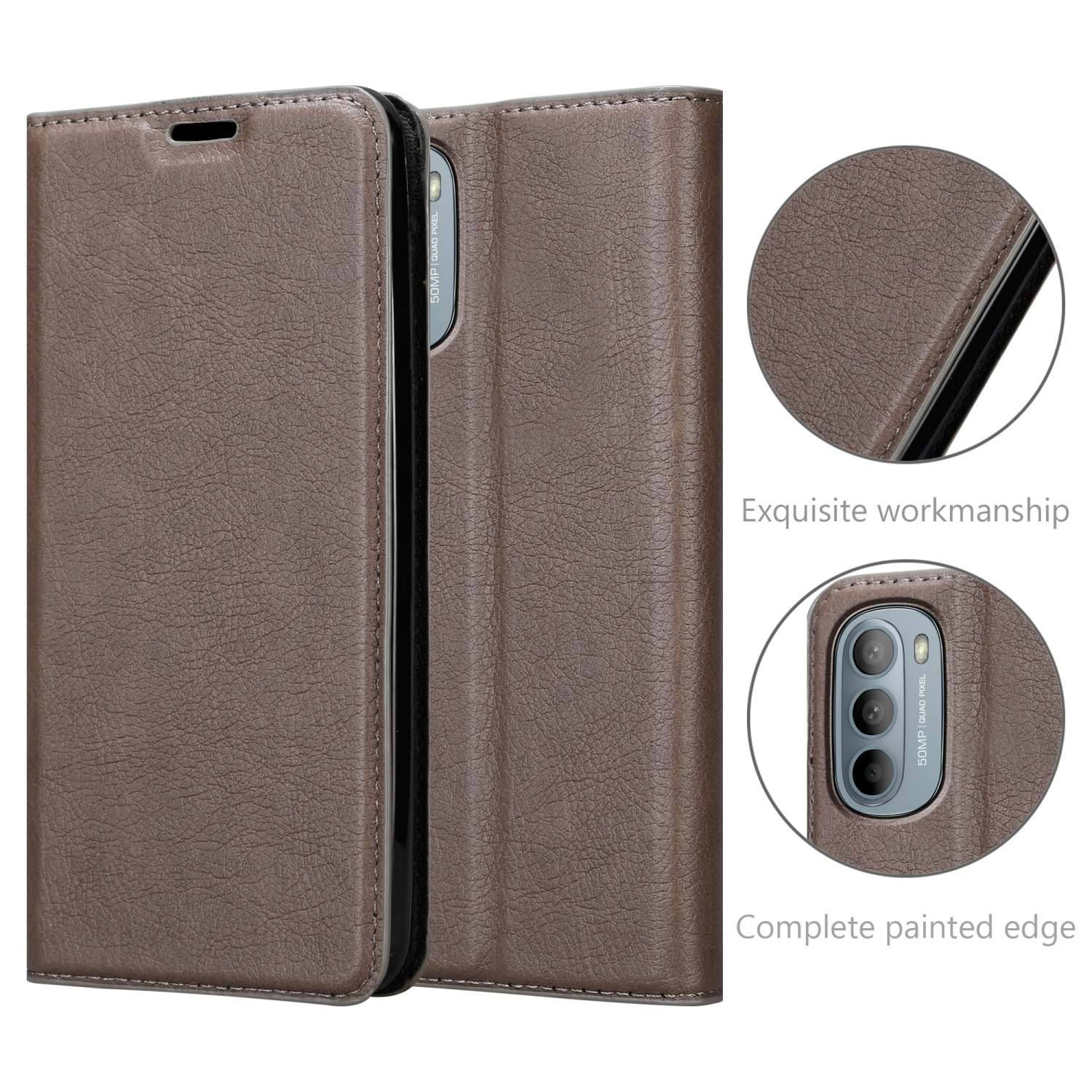 Cadorabo Hülle für Motorola MOTO G31 / G41 Schutz Hülle in Braun Handyhülle Etui Case Cover Magnetverschluss