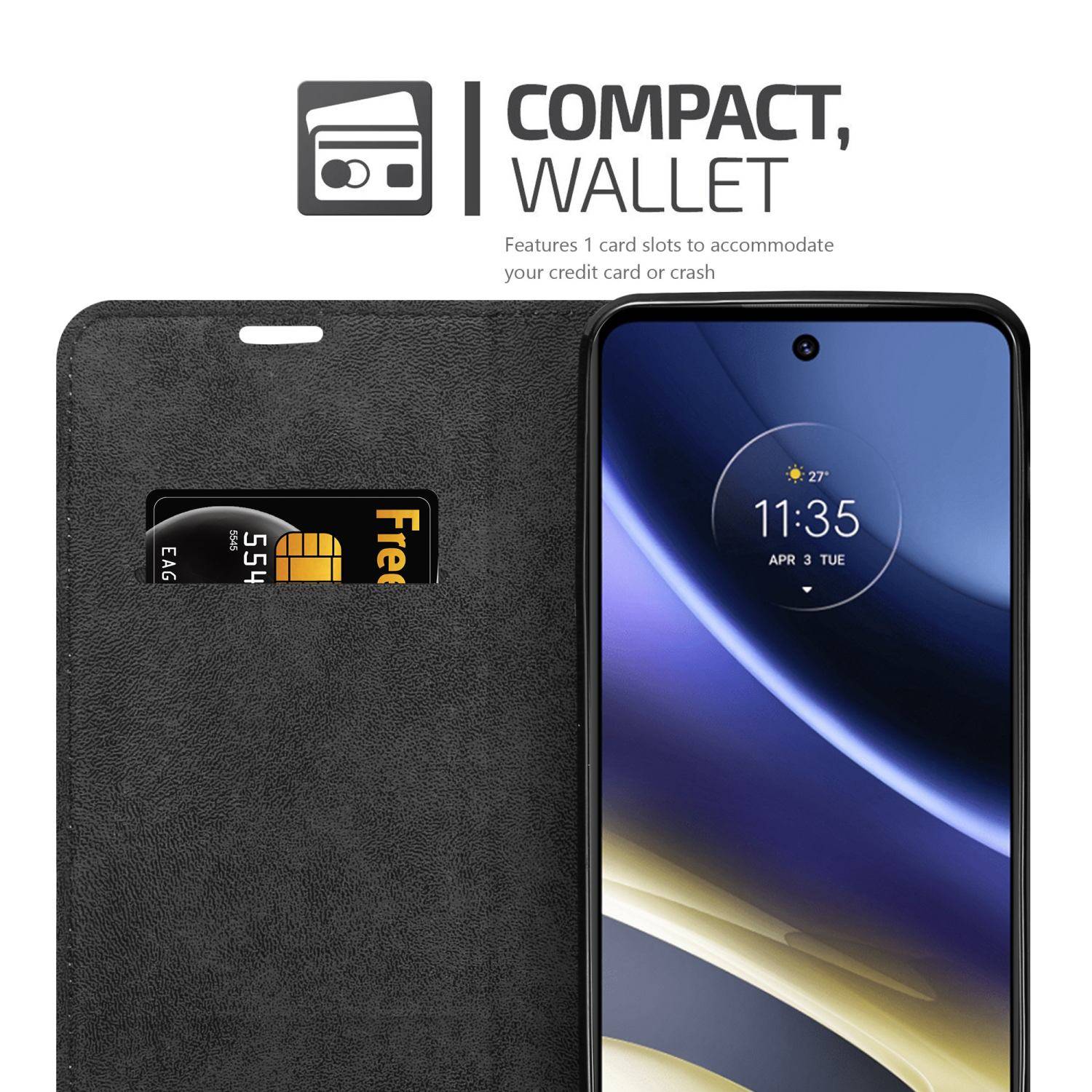 Cadorabo Hülle für Motorola MOTO G51 5G Schutz Hülle in Schwarz Handyhülle Etui Case Cover Magnetverschluss