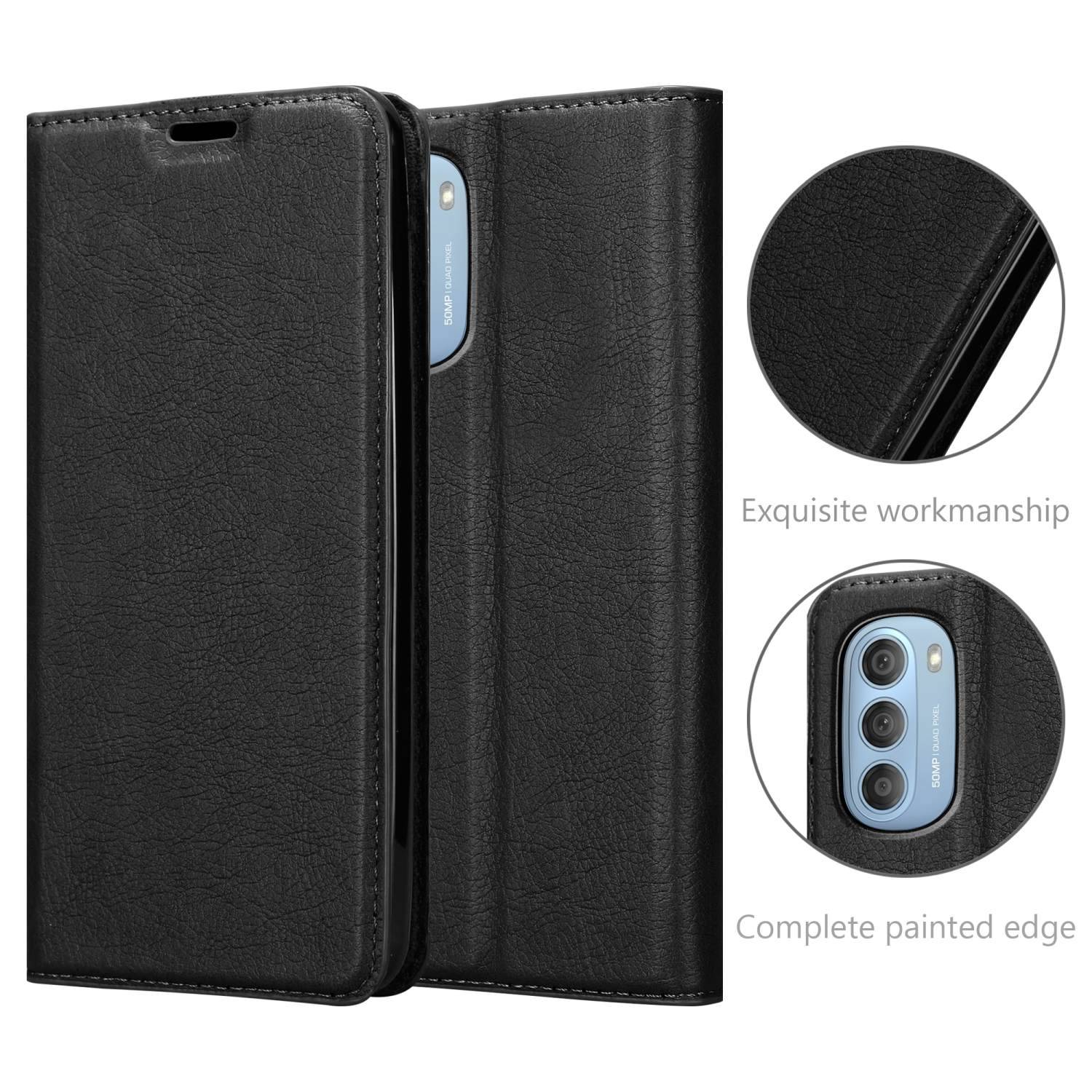 Cadorabo Hülle für Motorola MOTO G51 5G Schutz Hülle in Schwarz Handyhülle Etui Case Cover Magnetverschluss
