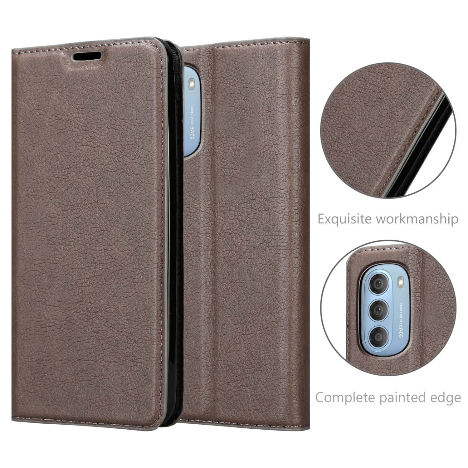 Cadorabo Hülle für Motorola MOTO G51 5G Schutz Hülle in Braun Handyhülle Etui Case Cover Magnetverschluss