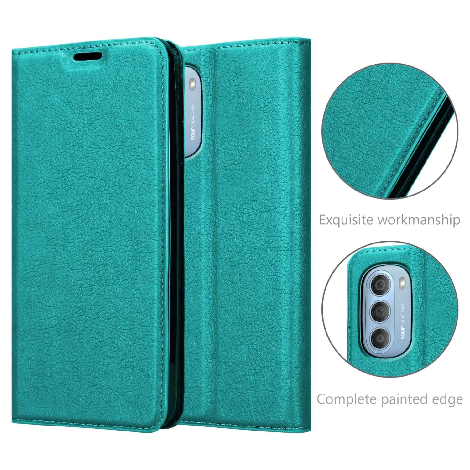 Cadorabo Hülle für Motorola MOTO G51 5G Schutz Hülle in Türkis Handyhülle Etui Case Cover Magnetverschluss