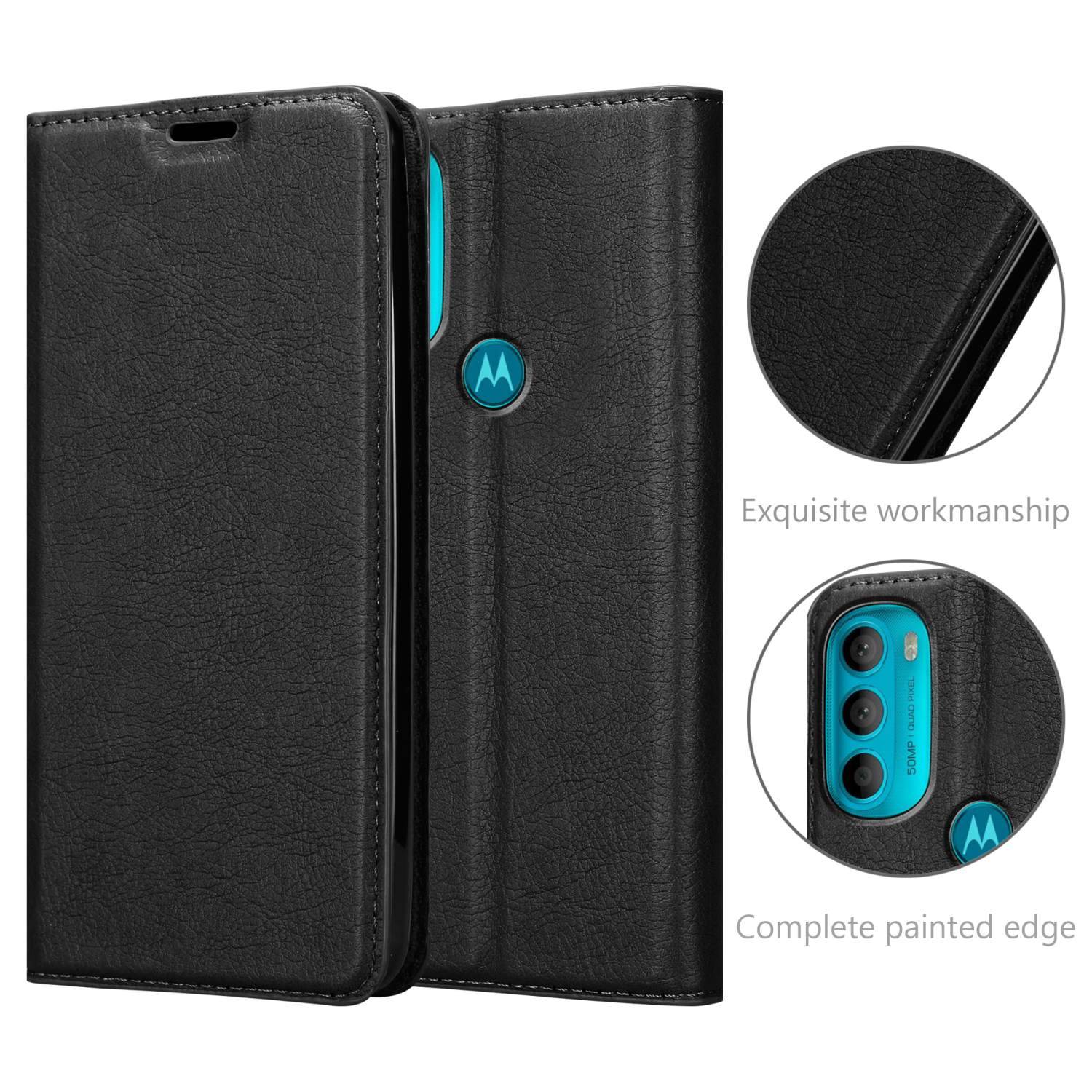 Cadorabo Hülle für Motorola MOTO G71 5G Schutz Hülle in Schwarz Handyhülle Etui Case Cover Magnetverschluss
