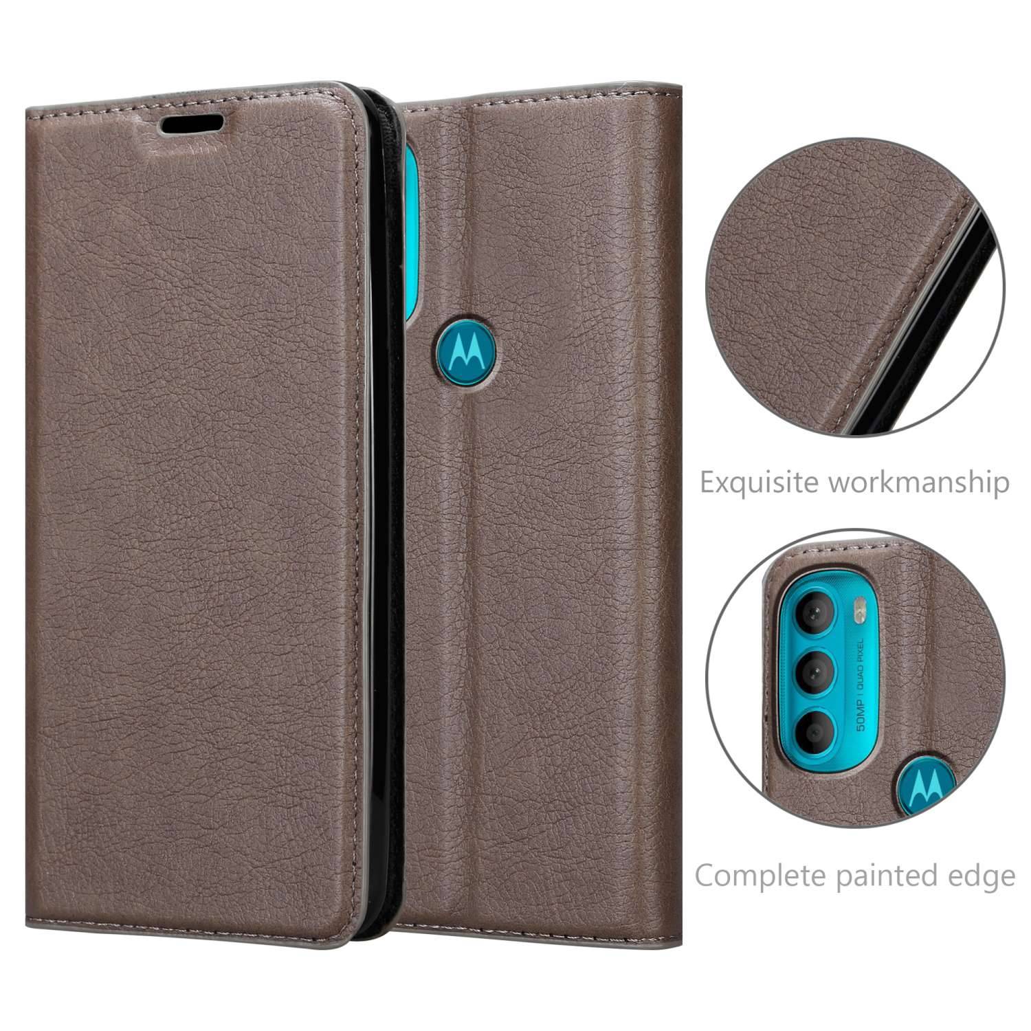 Cadorabo Hülle für Motorola MOTO G71 5G Schutz Hülle in Braun Handyhülle Etui Case Cover Magnetverschluss