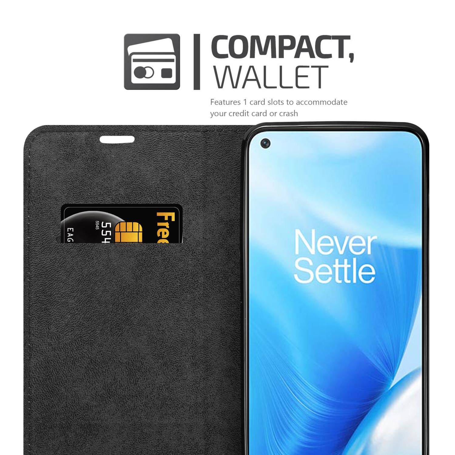 Cadorabo Hülle für OnePlus Nord N200 5G Schutz Hülle in Schwarz Handyhülle Etui Case Cover Magnetverschluss