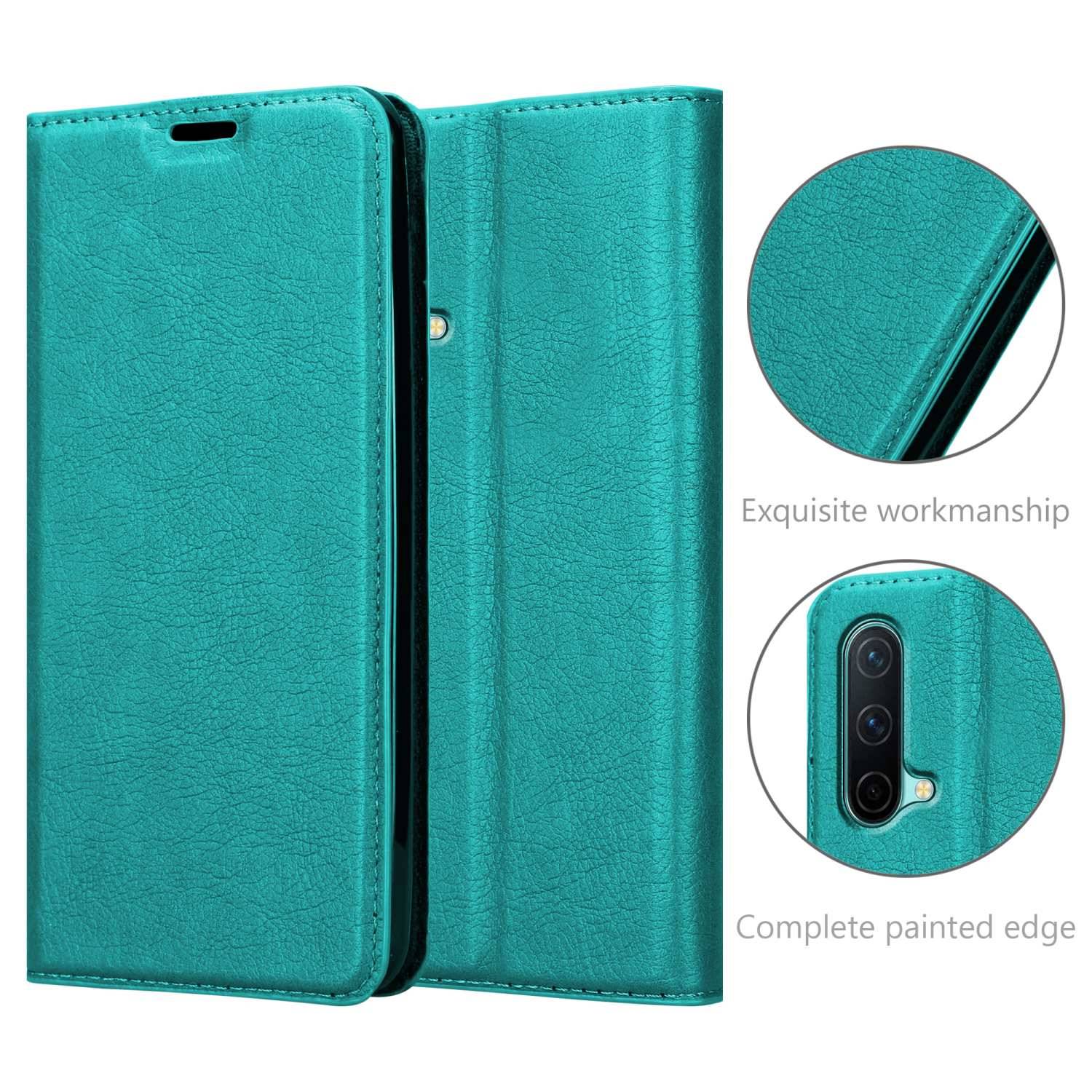 Cadorabo Hülle für OnePlus Nord CE 5G Schutz Hülle in Türkis Handyhülle Etui Case Cover Magnetverschluss