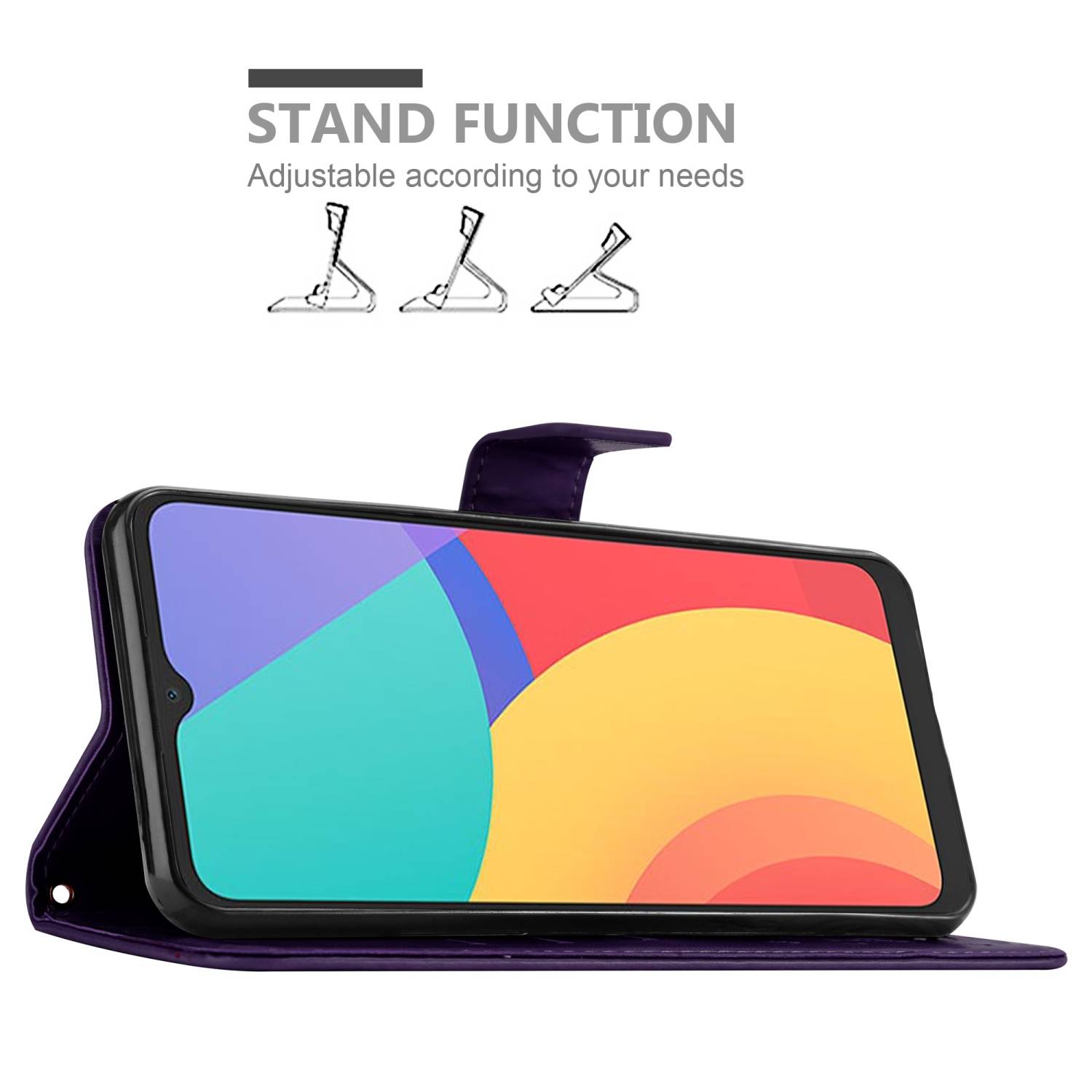 Cadorabo Hülle für Alcatel 1S 2021 / 3L 2021 Schutz Hülle in Lila Schutzhülle Handy Hülle Etui Case Blumen Flower