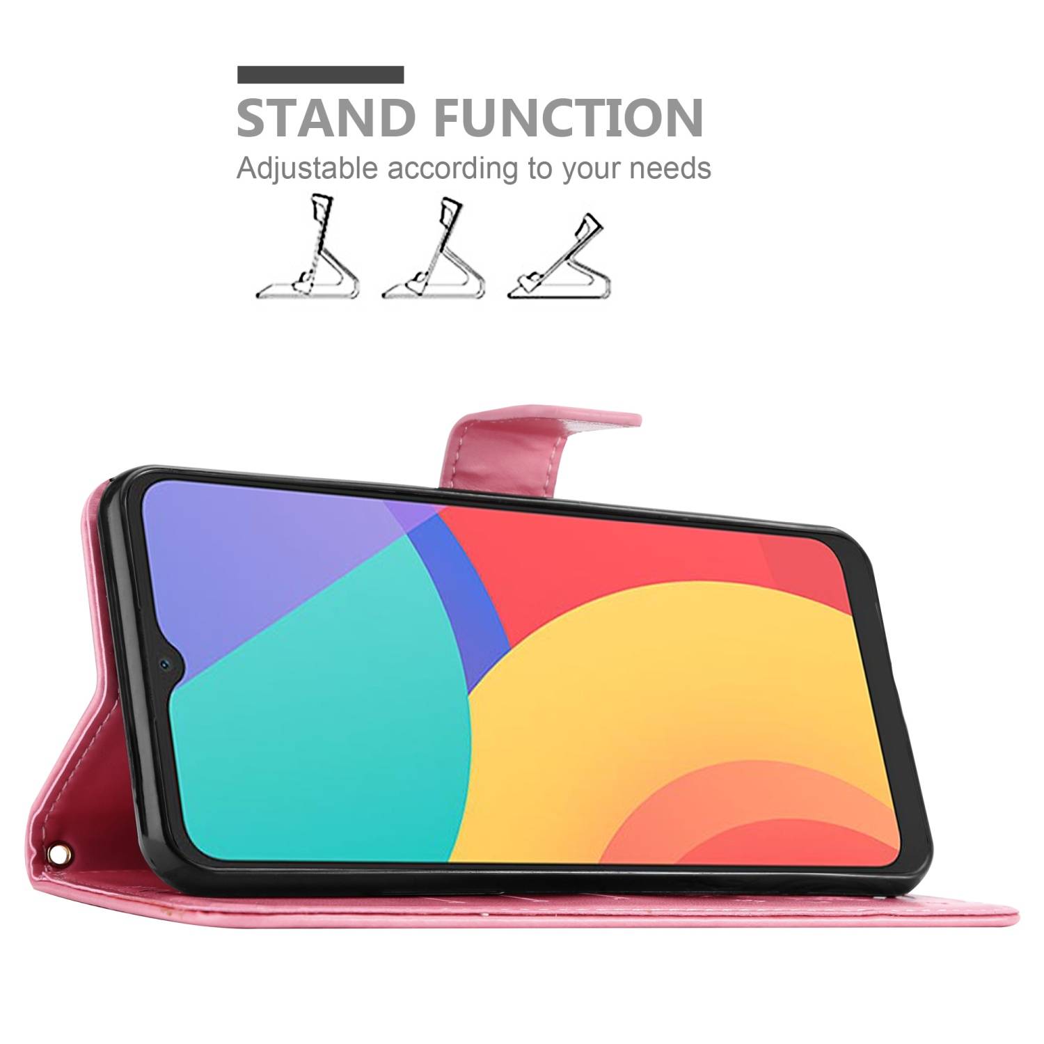 Cadorabo Hülle für Alcatel 1S 2021 / 3L 2021 Schutz Hülle in Rosa Schutzhülle Handy Hülle Etui Case Blumen Flower