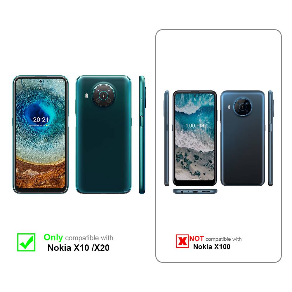 Cadorabo Hülle für Nokia X10 / X20 Schutz Hülle in Grau Schutzhülle Handy Hülle Etui Case Blumen Flower