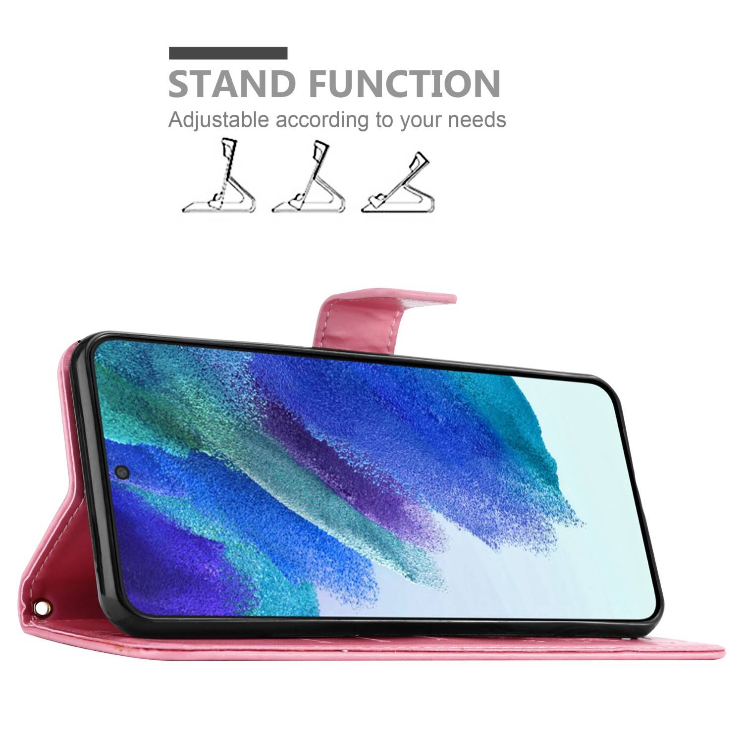 Cadorabo Hülle für Samsung Galaxy S22 Schutz Hülle in Rosa Schutzhülle Handy Hülle Etui Case Blumen Flower