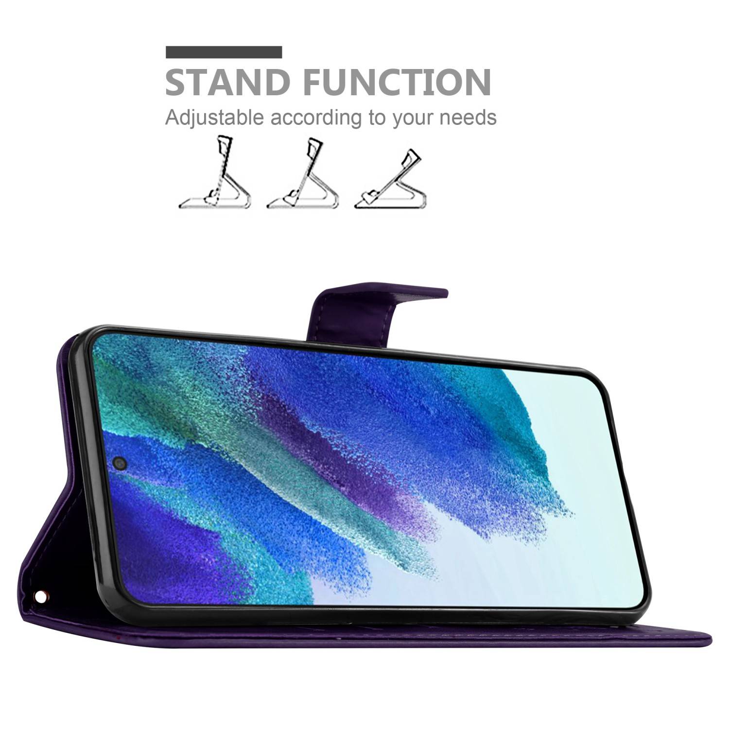 Cadorabo Hülle für Samsung Galaxy S22 PLUS Schutz Hülle in Lila Schutzhülle Handy Hülle Etui Case Blumen Flower