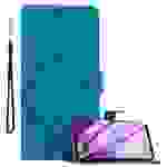 Cadorabo Hülle für Sony Xperia 1 III Schutz Hülle in Blau Schutzhülle Handy Hülle Etui Case Blumen Flower