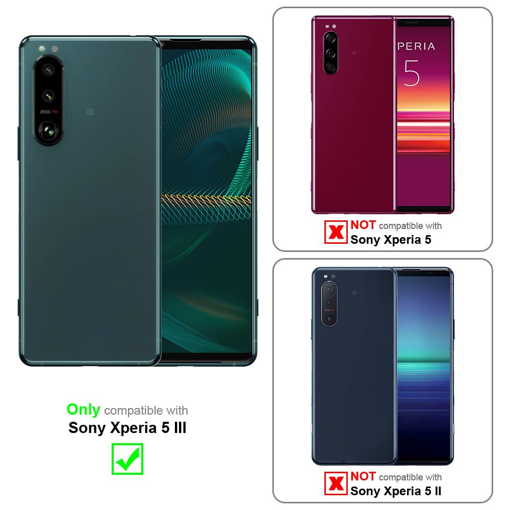 Cadorabo Hülle für Sony Xperia 5 III Schutz Hülle in Blau Schutzhülle Handy Hülle Etui Case Blumen Flower