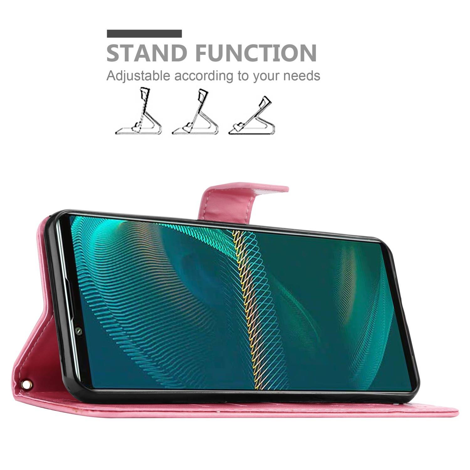Cadorabo Hülle für Sony Xperia 5 III Schutz Hülle in Rosa Schutzhülle Handy Hülle Etui Case Blumen Flower