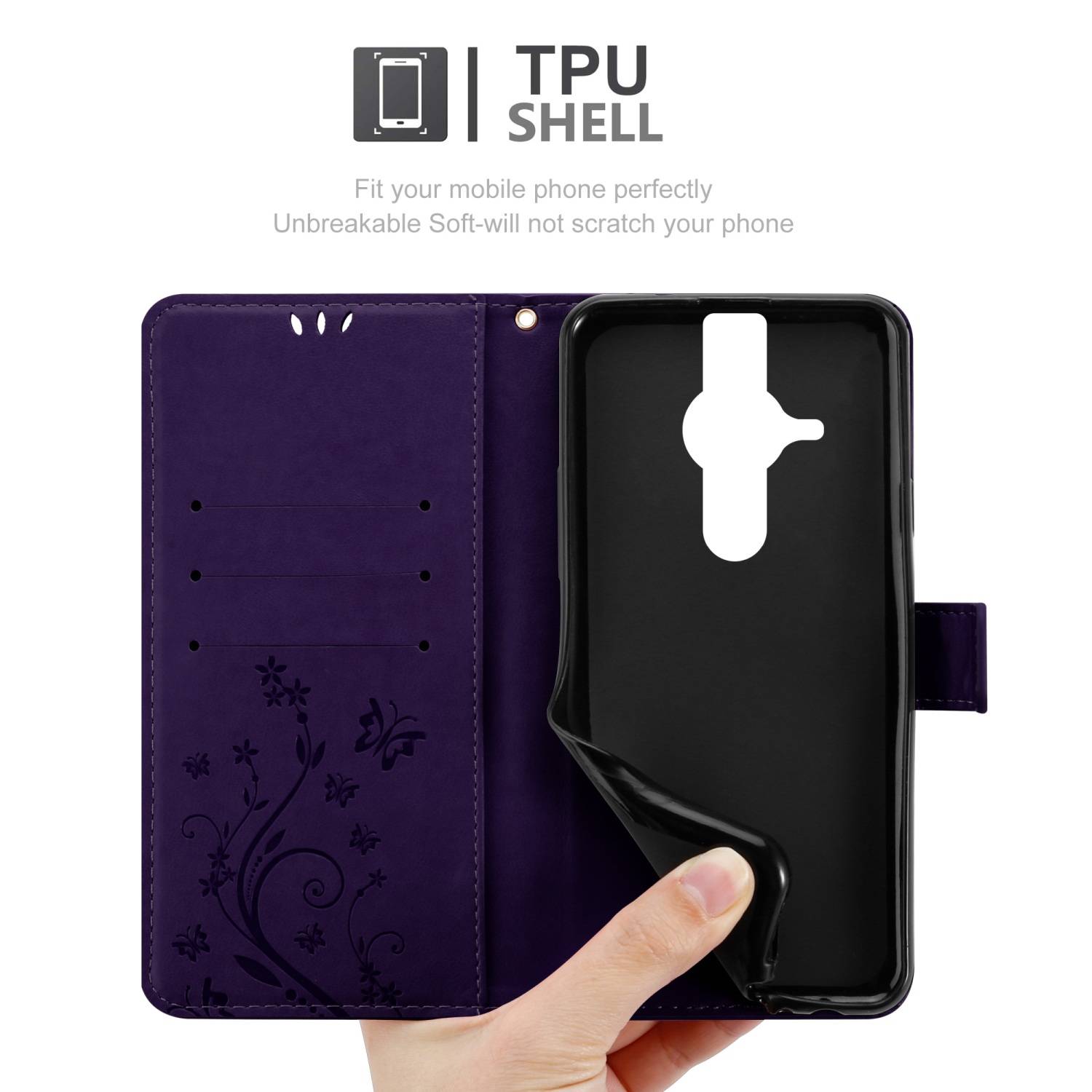 Cadorabo Hülle für Sony Xperia PRO-I Schutz Hülle in Lila Schutzhülle Handy Hülle Etui Case Blumen Flower