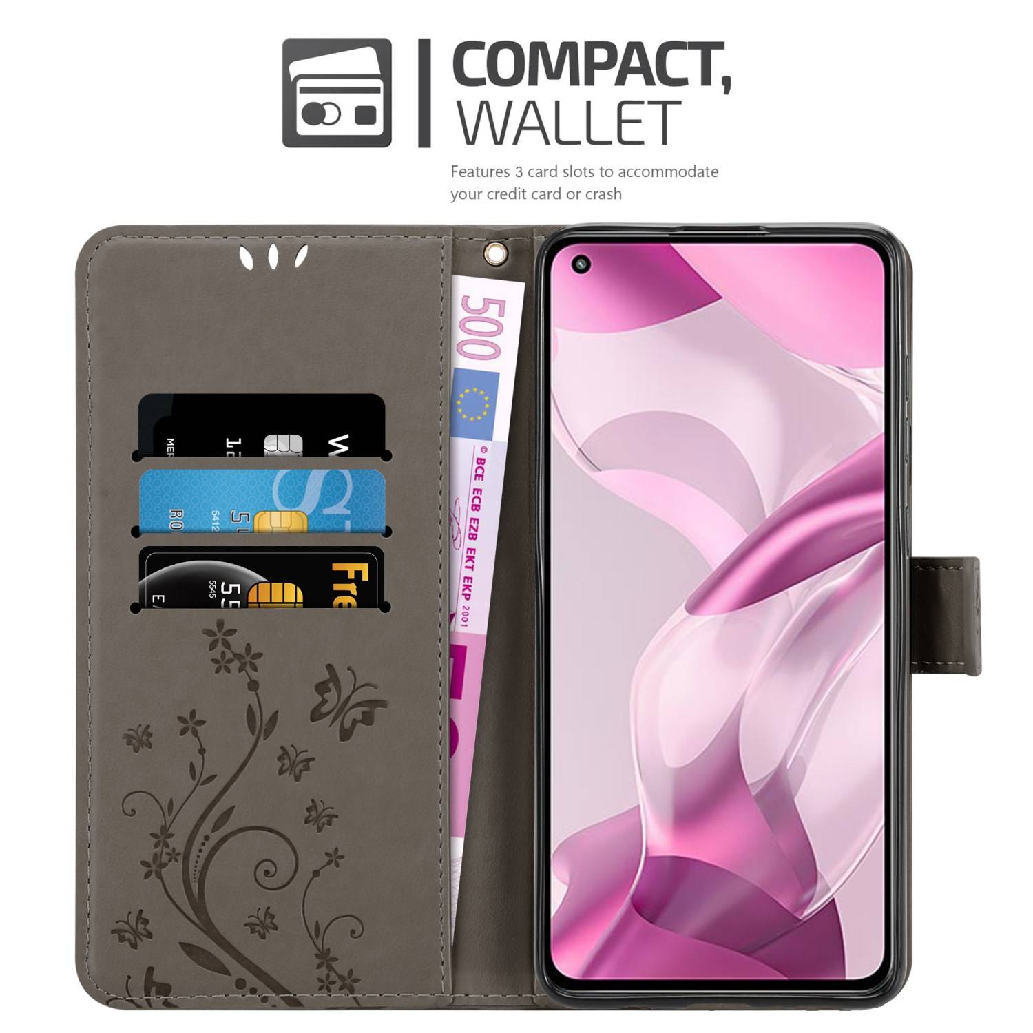 Cadorabo Hülle für Xiaomi Mi 11 LITE (4G / 5G) / 11 LITE NE Schutz Hülle in Grau Schutzhülle Handy Hülle Etui Case