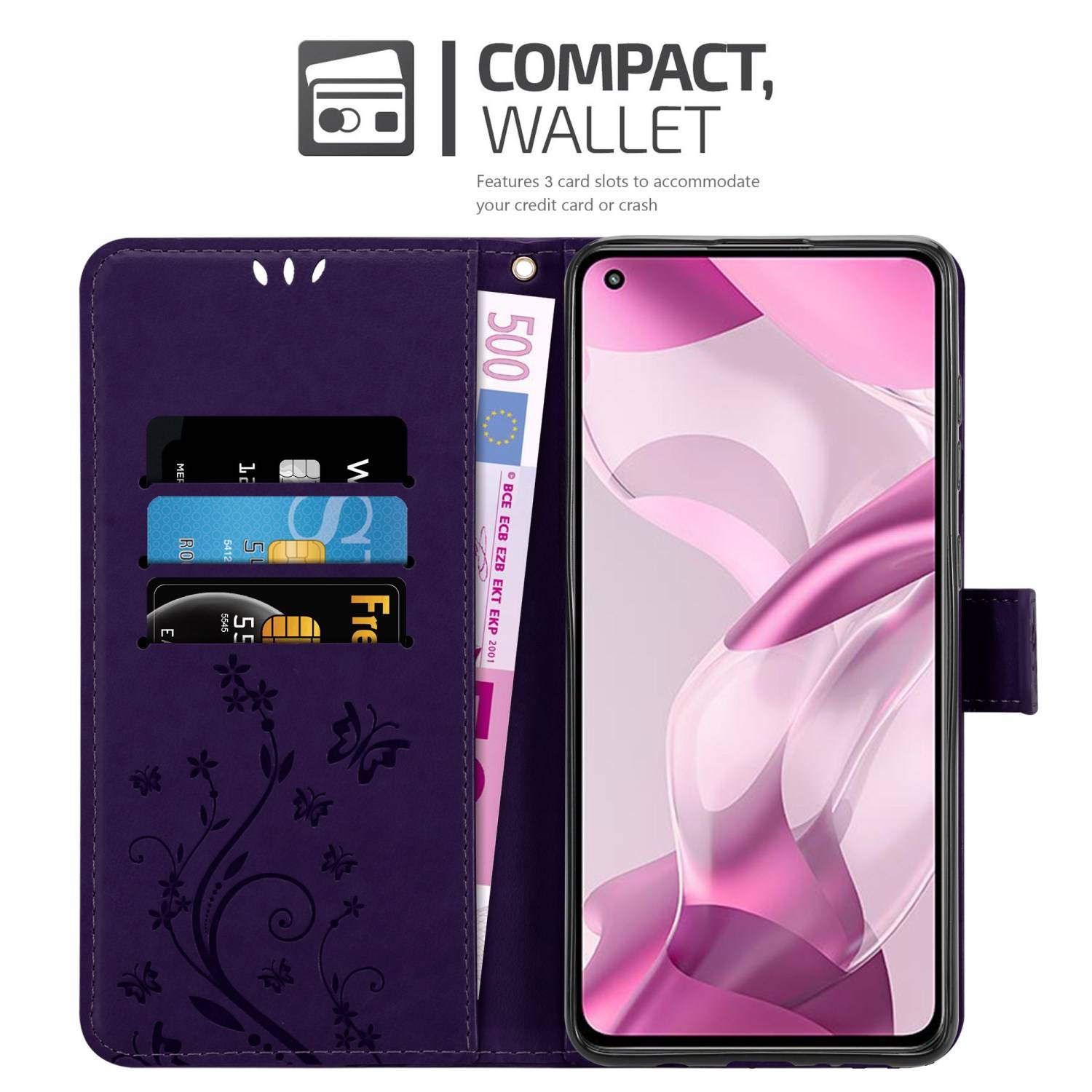 Cadorabo Hülle für Xiaomi Mi 11 LITE (4G / 5G) / 11 LITE NE Schutz Hülle in Lila Schutzhülle Handy Hülle Etui Case