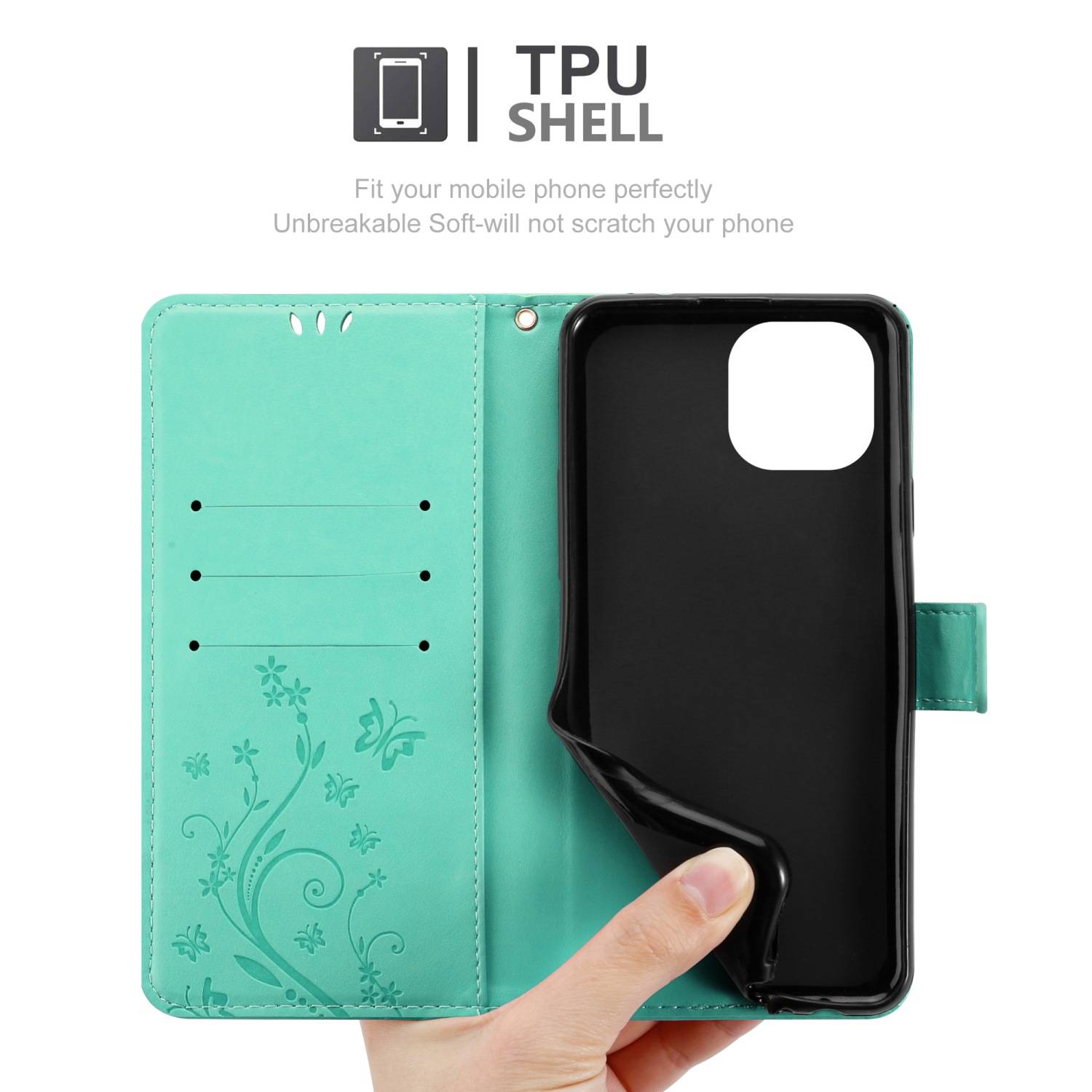 Cadorabo Hülle für Xiaomi Mi 11 LITE (4G / 5G) / 11 LITE NE Schutz Hülle in Türkis Schutzhülle Handy Hülle Etui Case