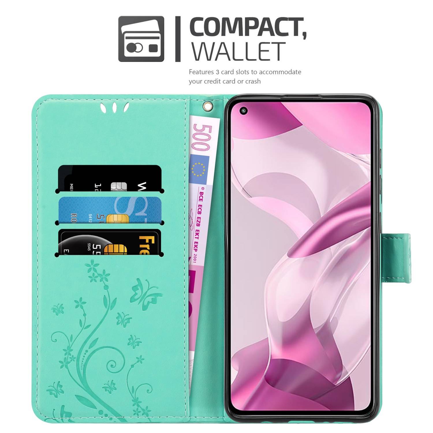 Cadorabo Hülle für Xiaomi Mi 11 LITE (4G / 5G) / 11 LITE NE Schutz Hülle in Türkis Schutzhülle Handy Hülle Etui Case