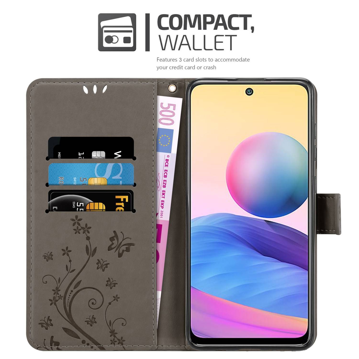 Cadorabo Hülle für Xiaomi RedMi NOTE 10 5G / POCO M3 PRO 5G Schutz Hülle in Grau Schutzhülle Handy Hülle Etui Case