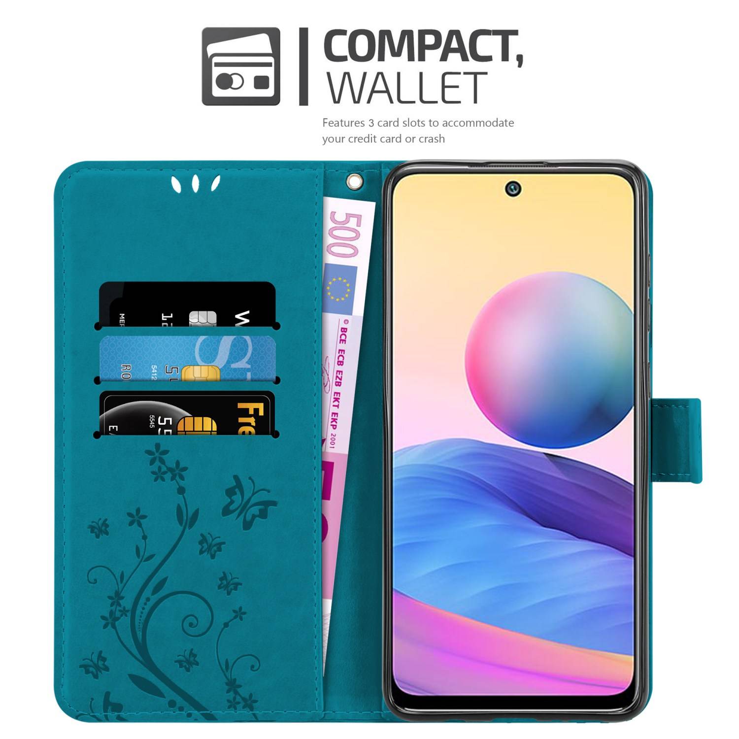 Cadorabo Hülle für Xiaomi RedMi NOTE 10 5G / POCO M3 PRO 5G Schutz Hülle in Blau Schutzhülle Handy Hülle Etui Case