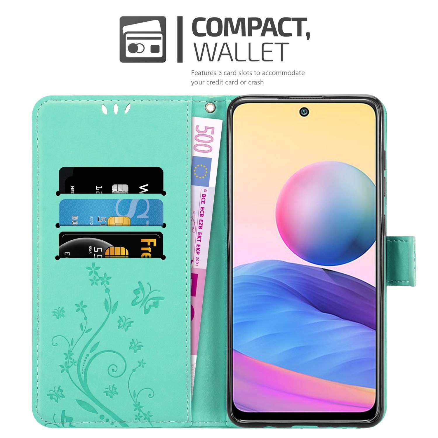 Cadorabo Hülle für Xiaomi RedMi NOTE 10 5G / POCO M3 PRO 5G Schutz Hülle in Türkis Schutzhülle Handy Hülle Etui Case
