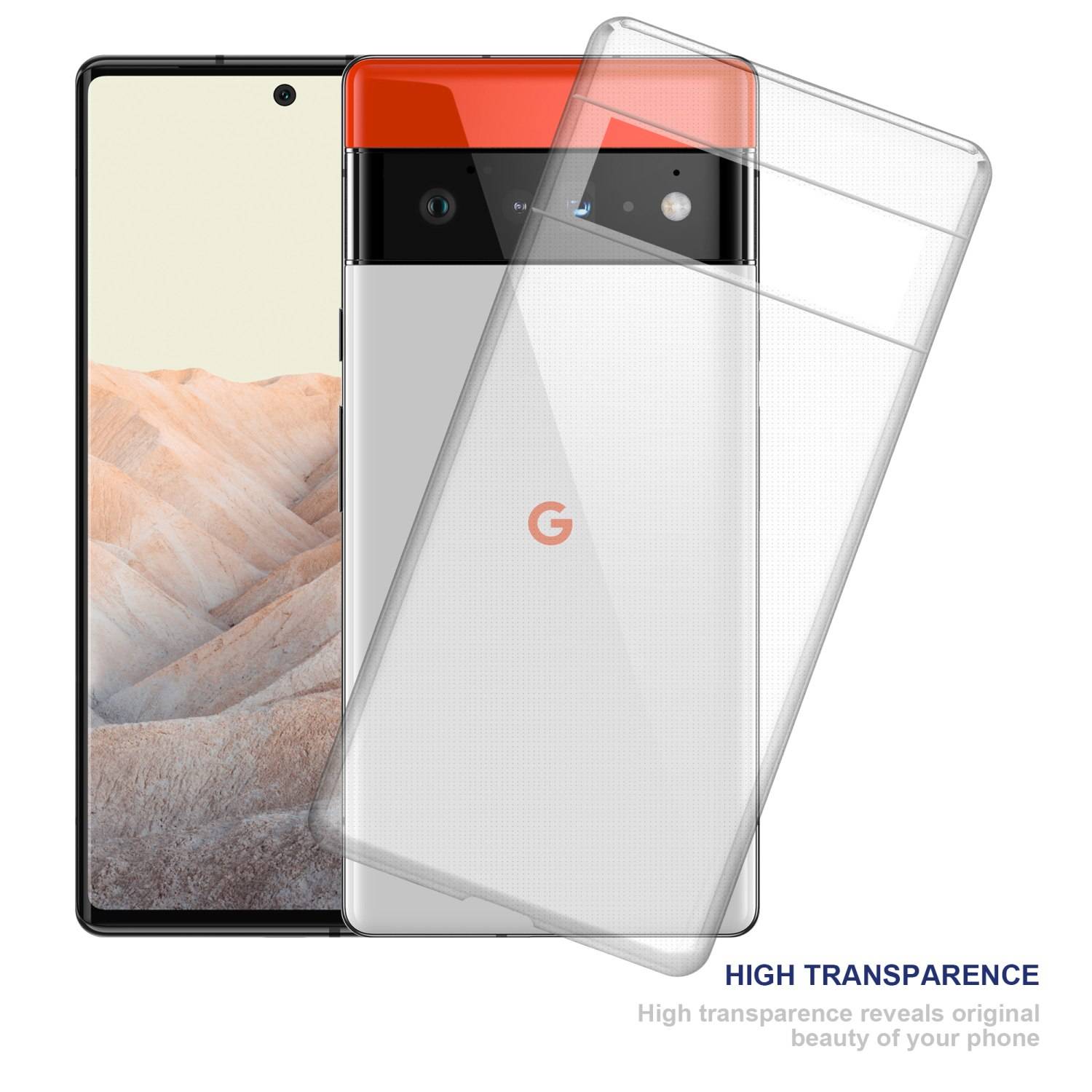 Cadorabo Hülle für Google PIXEL 6 PRO Schutz Hülle in Transparent Schutzhülle TPU Silikon Cover Etui Case