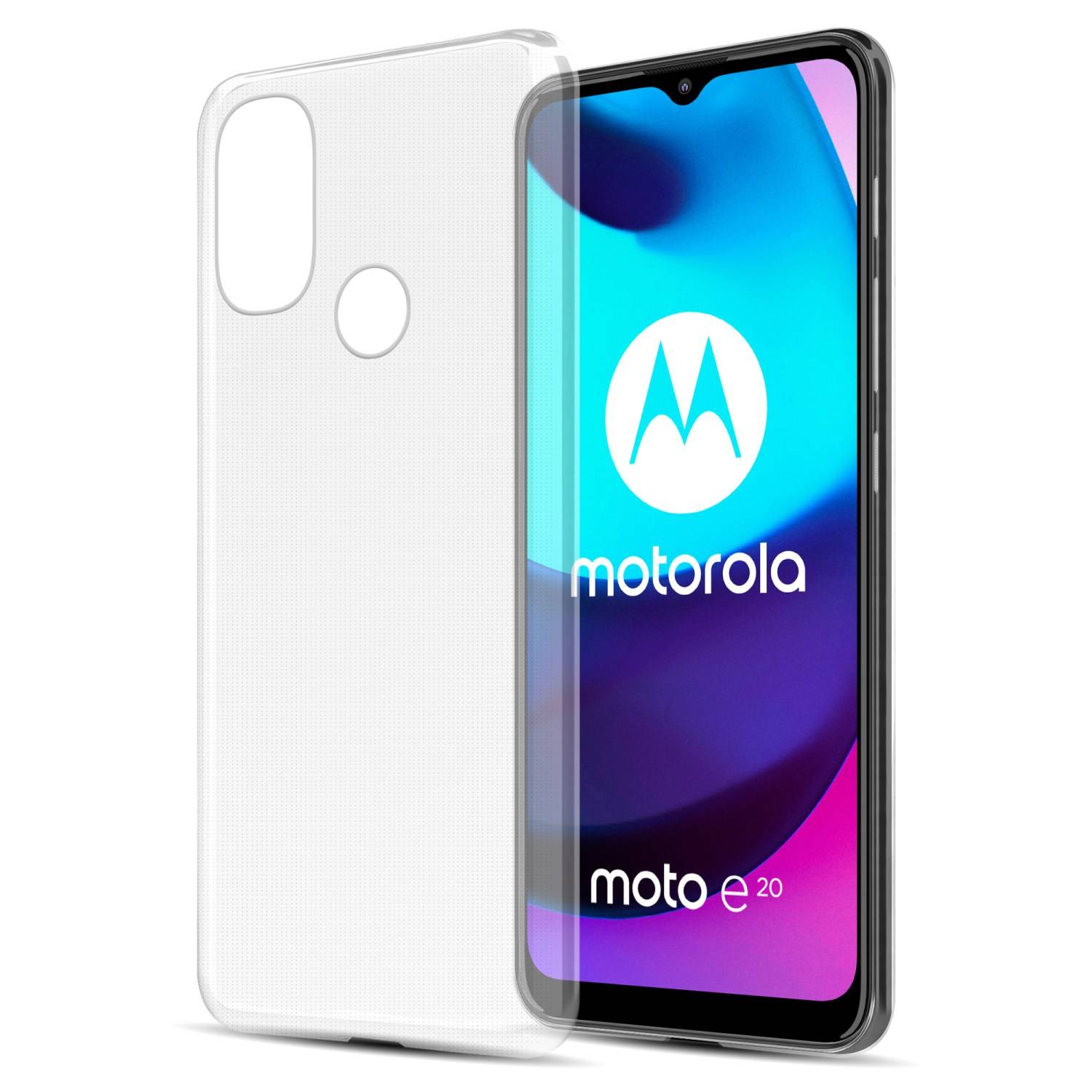 Cadorabo Hülle für Motorola MOTO E20 / E30 / E40 Schutz Hülle in Transparent Schutzhülle TPU Silikon Cover Etui Case